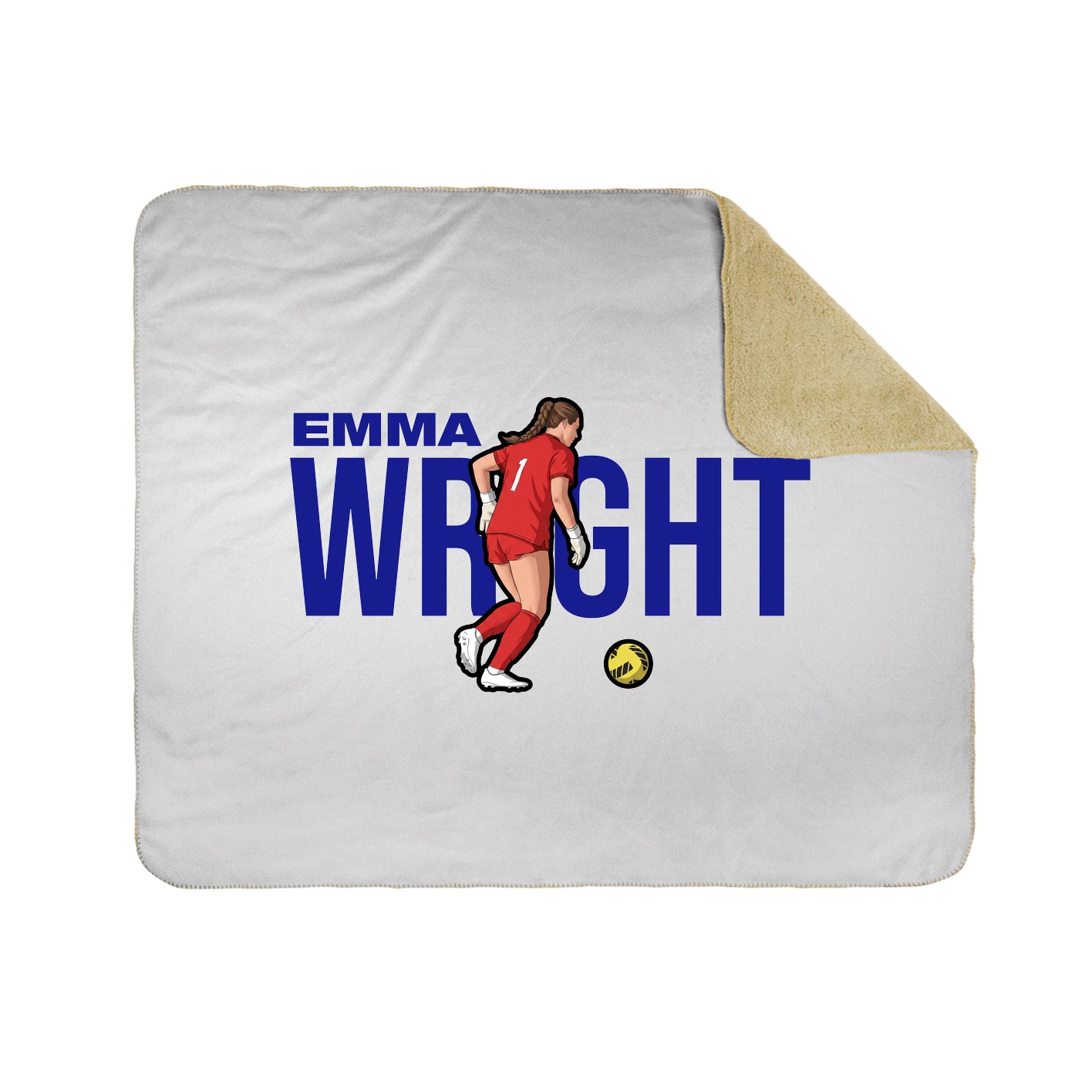 Throw Blanket — Player Name in White