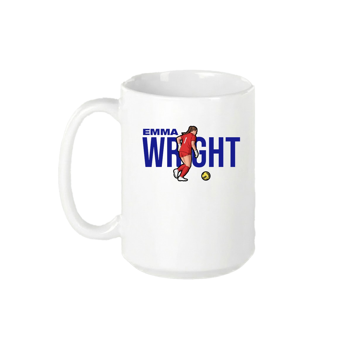 15oz Coffee Mug — Player Name in White