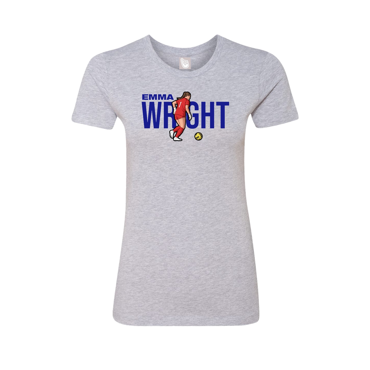 Fitted Women's Tee — Player Name in Grey