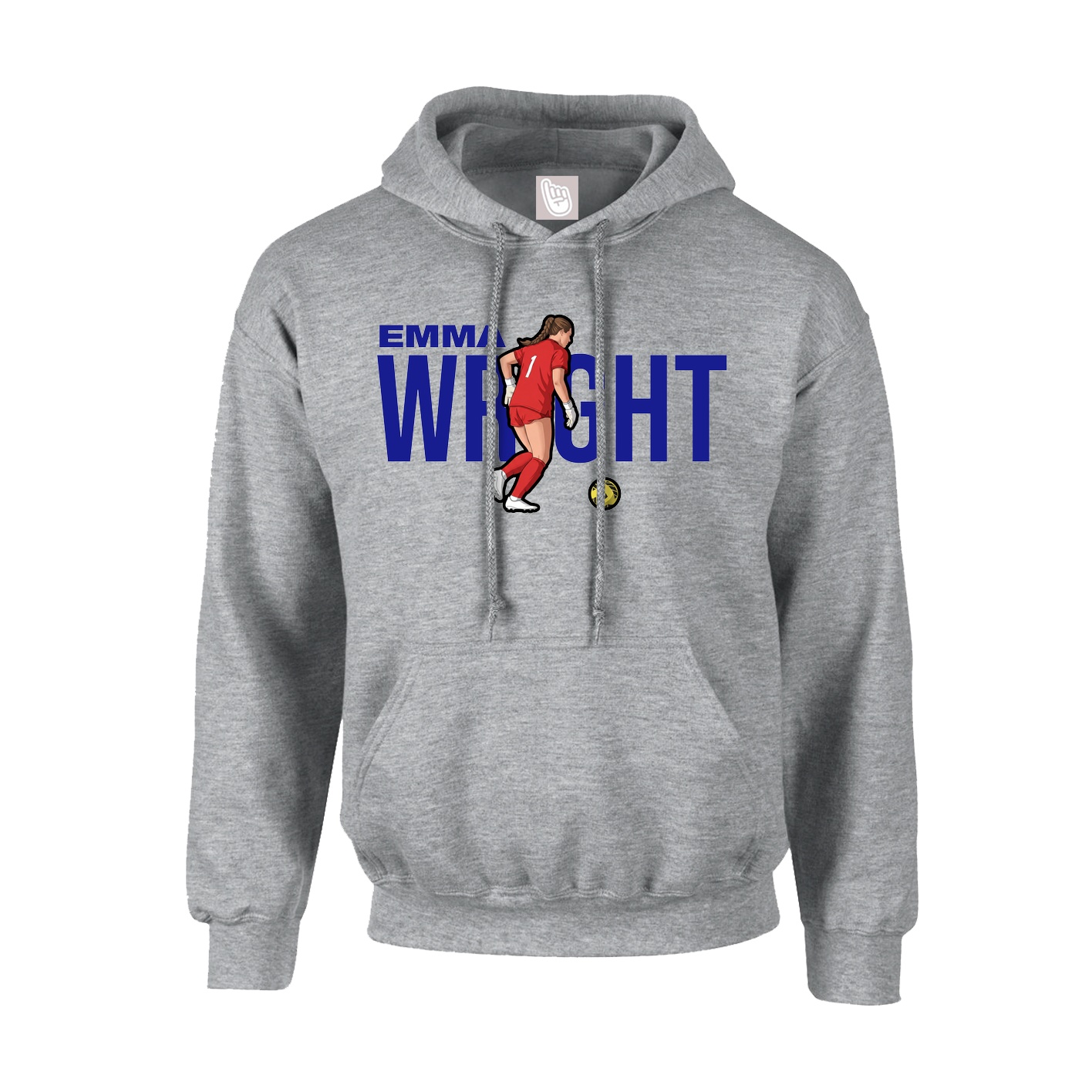 Hoodie — Player Name in Grey
