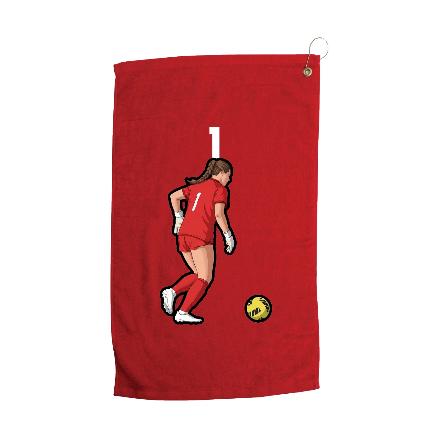 Golf Towel — Number Top in Red