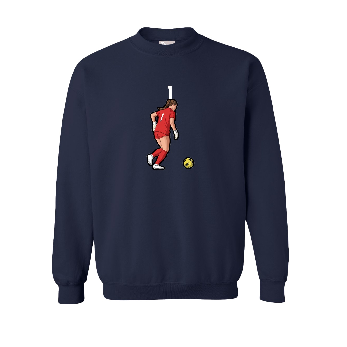 Fleece Crew — Number Top in Navy