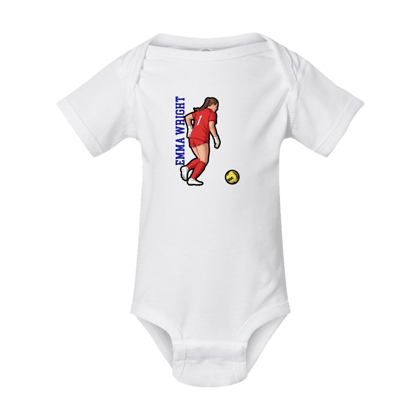 Baby Onesie — Name Vertical in White