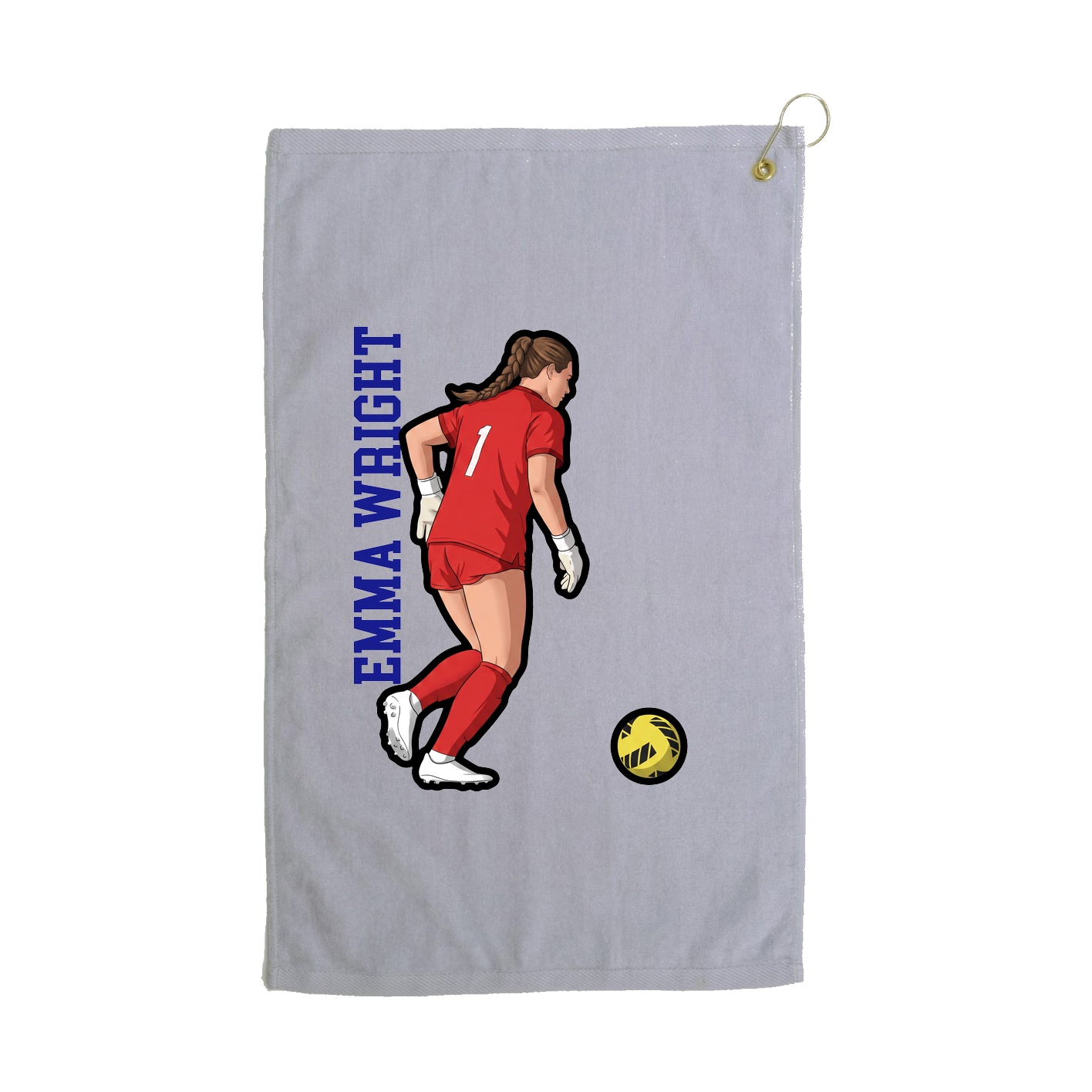 Golf Towel — Name Vertical in Grey
