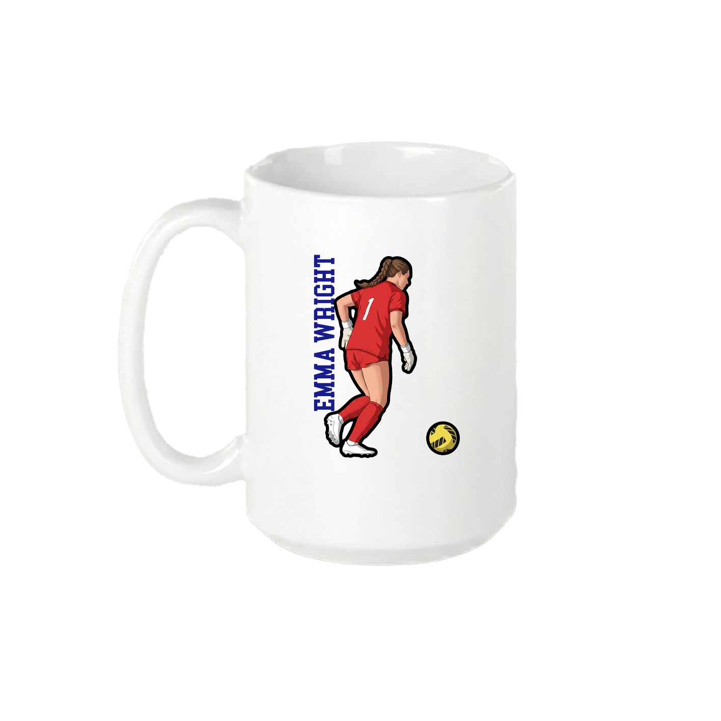15oz Coffee Mug — Name Vertical in White