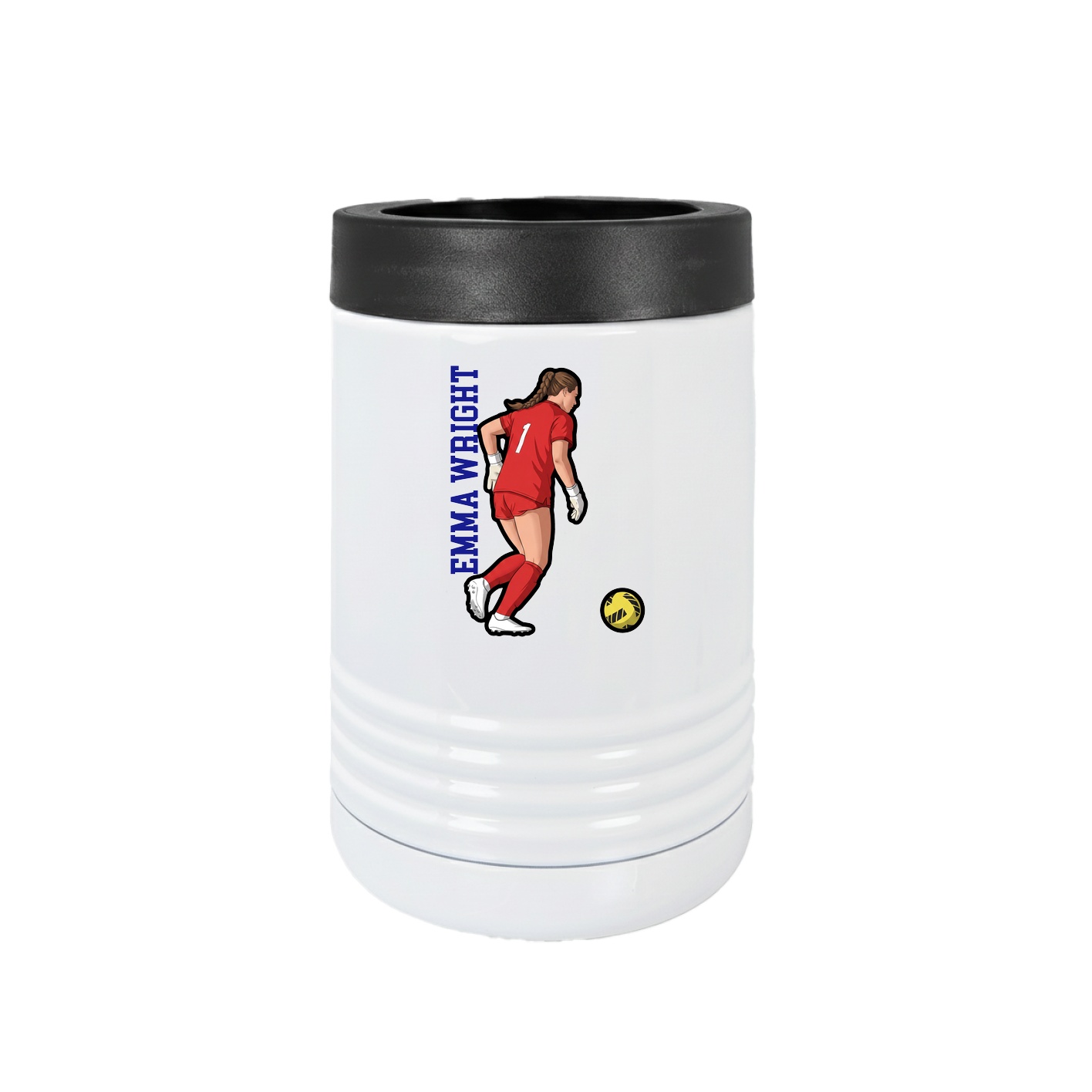 Beverage Holder — Name Vertical in White