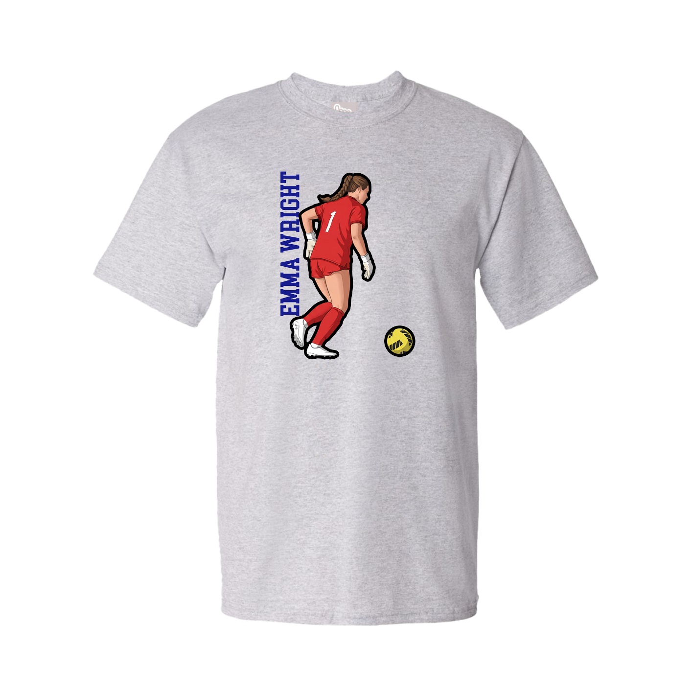 Tee — Name Vertical in Grey