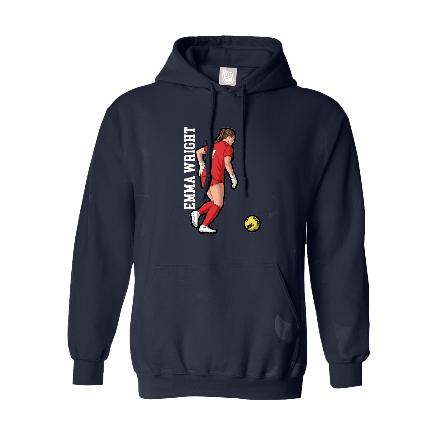 Hoodie — Name Vertical in Navy