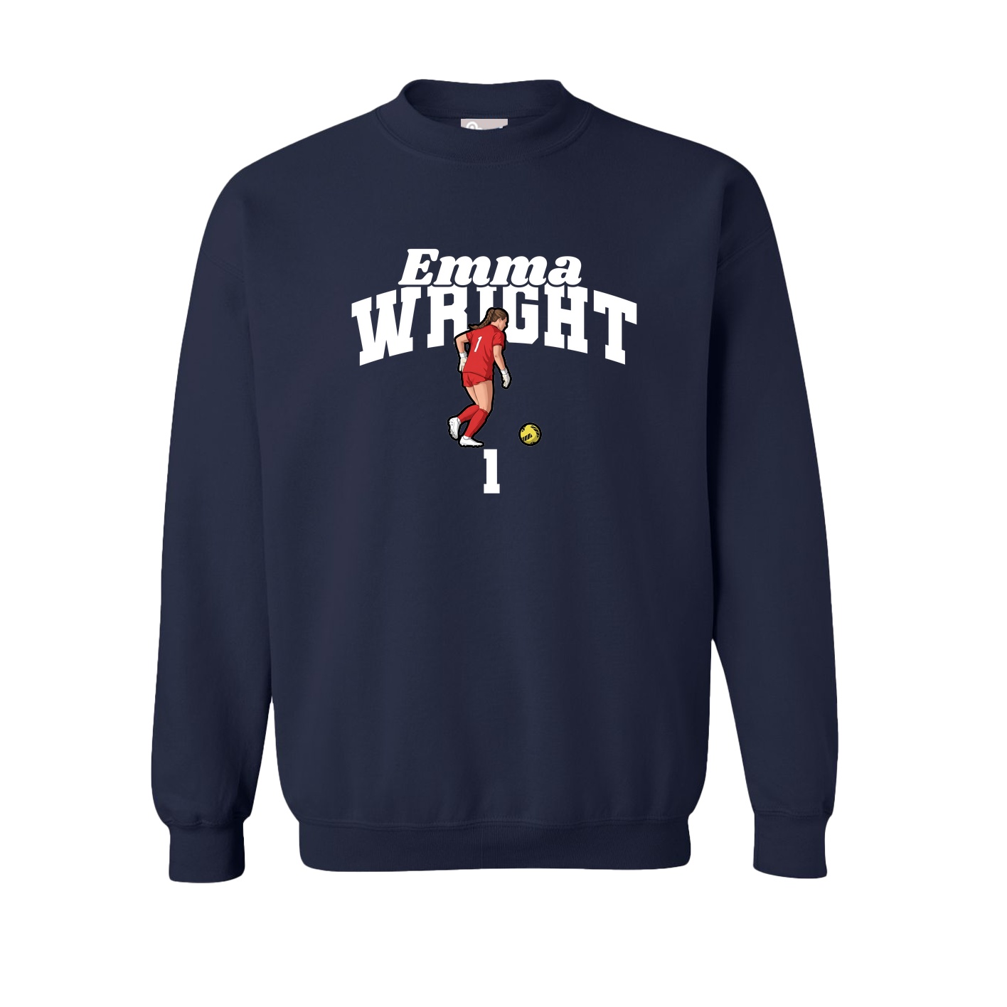 Fleece Crew — Signature Arch in Navy