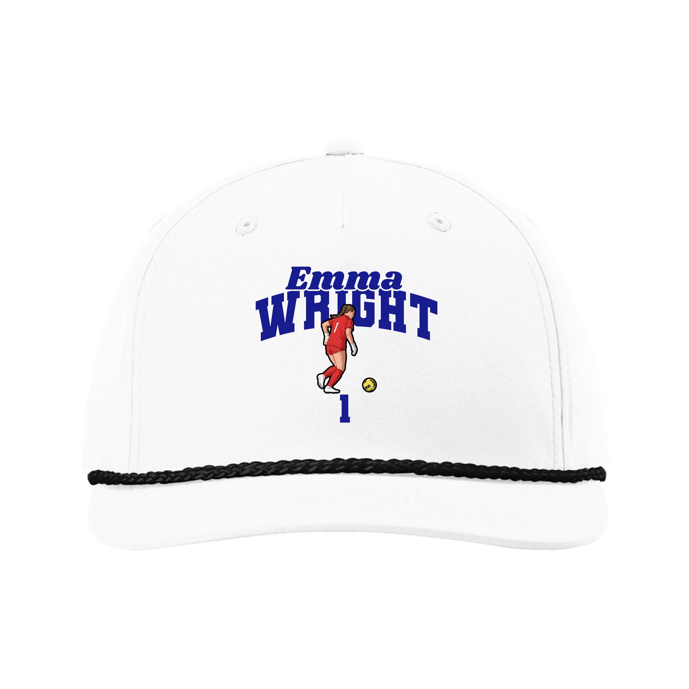 Five-Panel Classic Rope Cap — Signature Arch in White