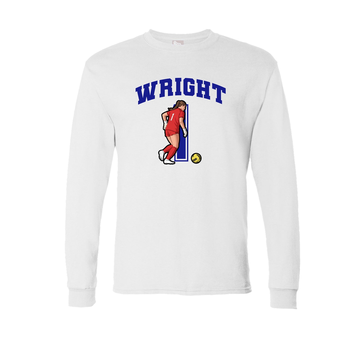 Long Sleeve Tee — Number in White