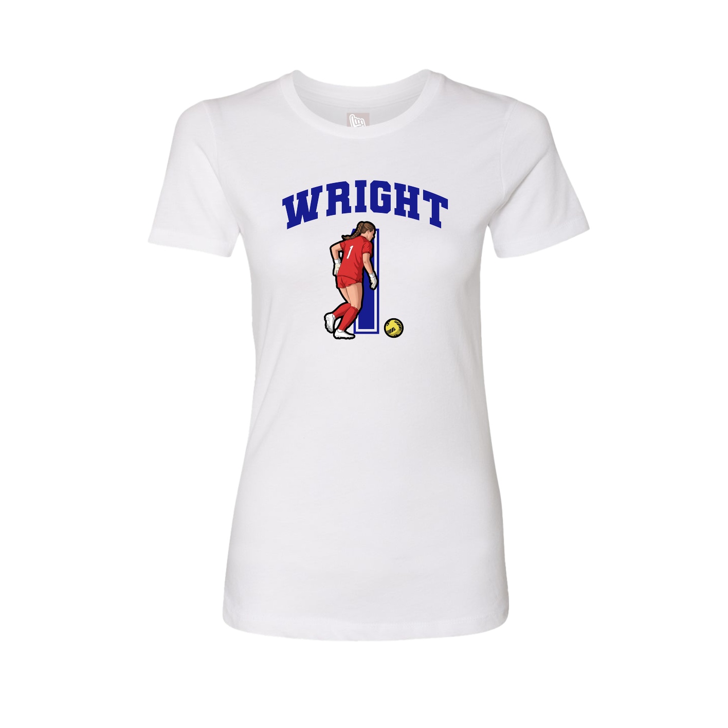 Fitted Women's Tee — Number in White