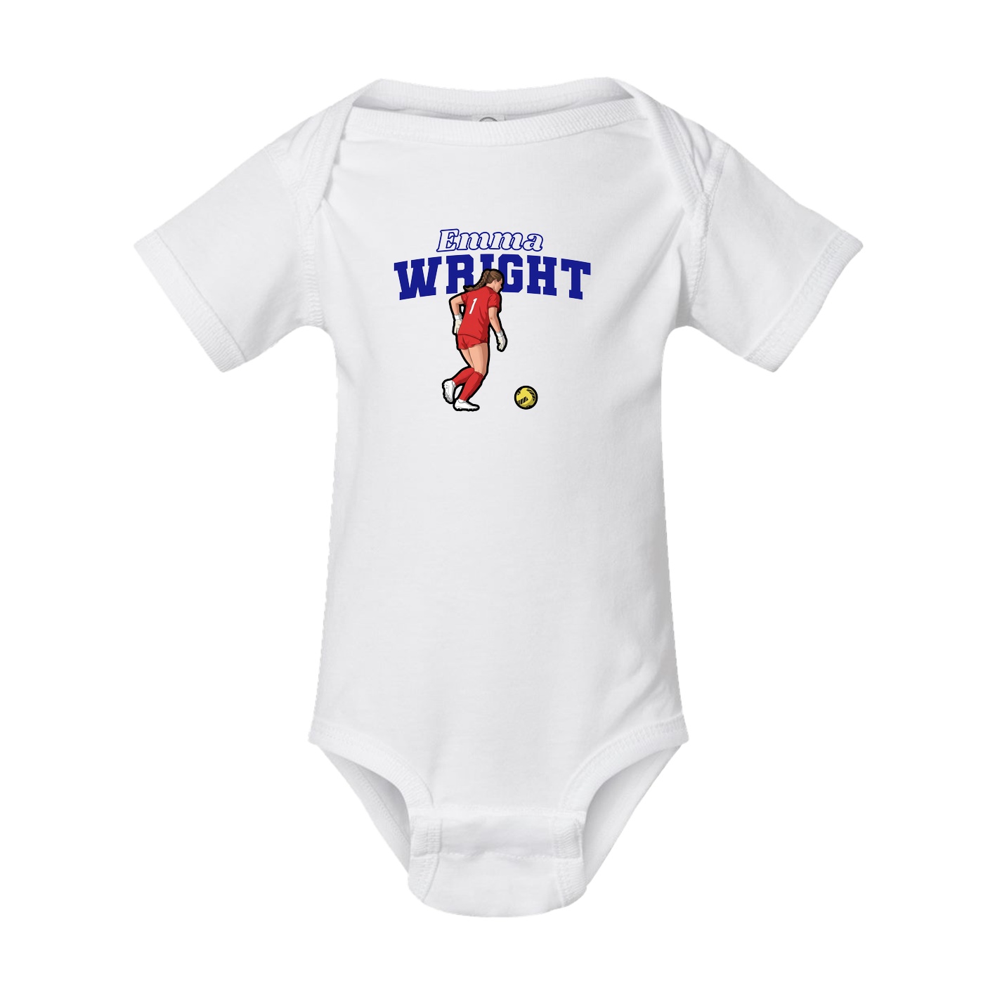 Baby Onesie — Name Arch in White