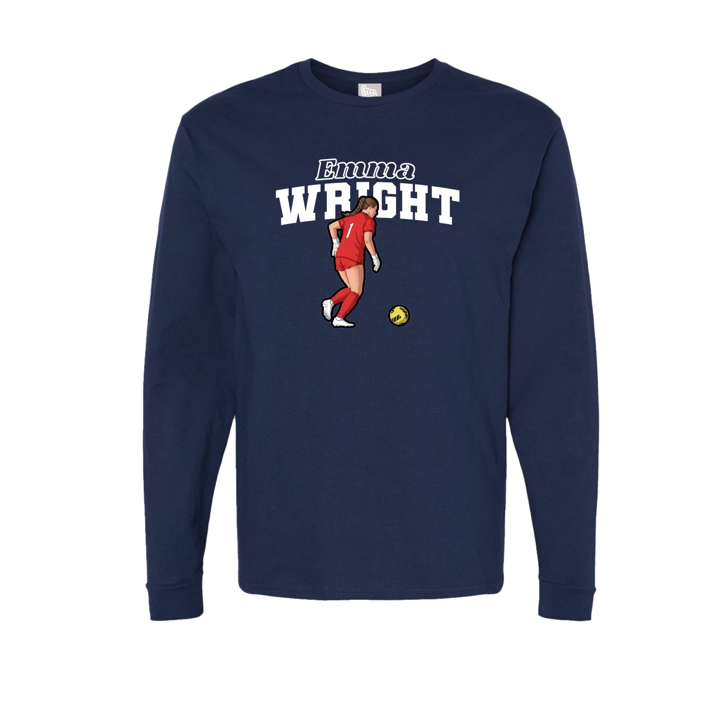 Long Sleeve Tee — Name Arch in Navy