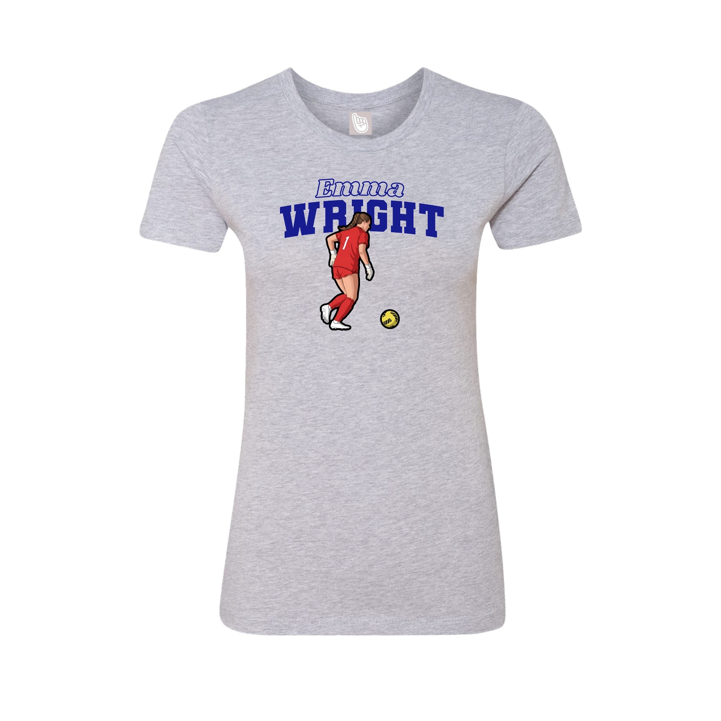 Fitted Women's Tee — Name Arch in Grey