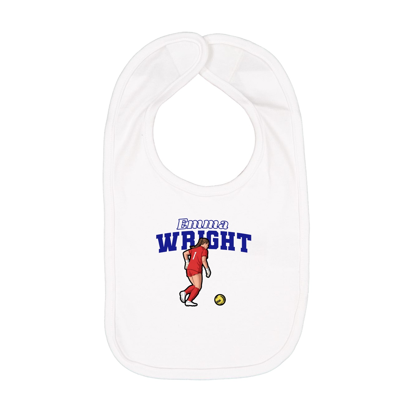 Infant Bib — Name Arch in White