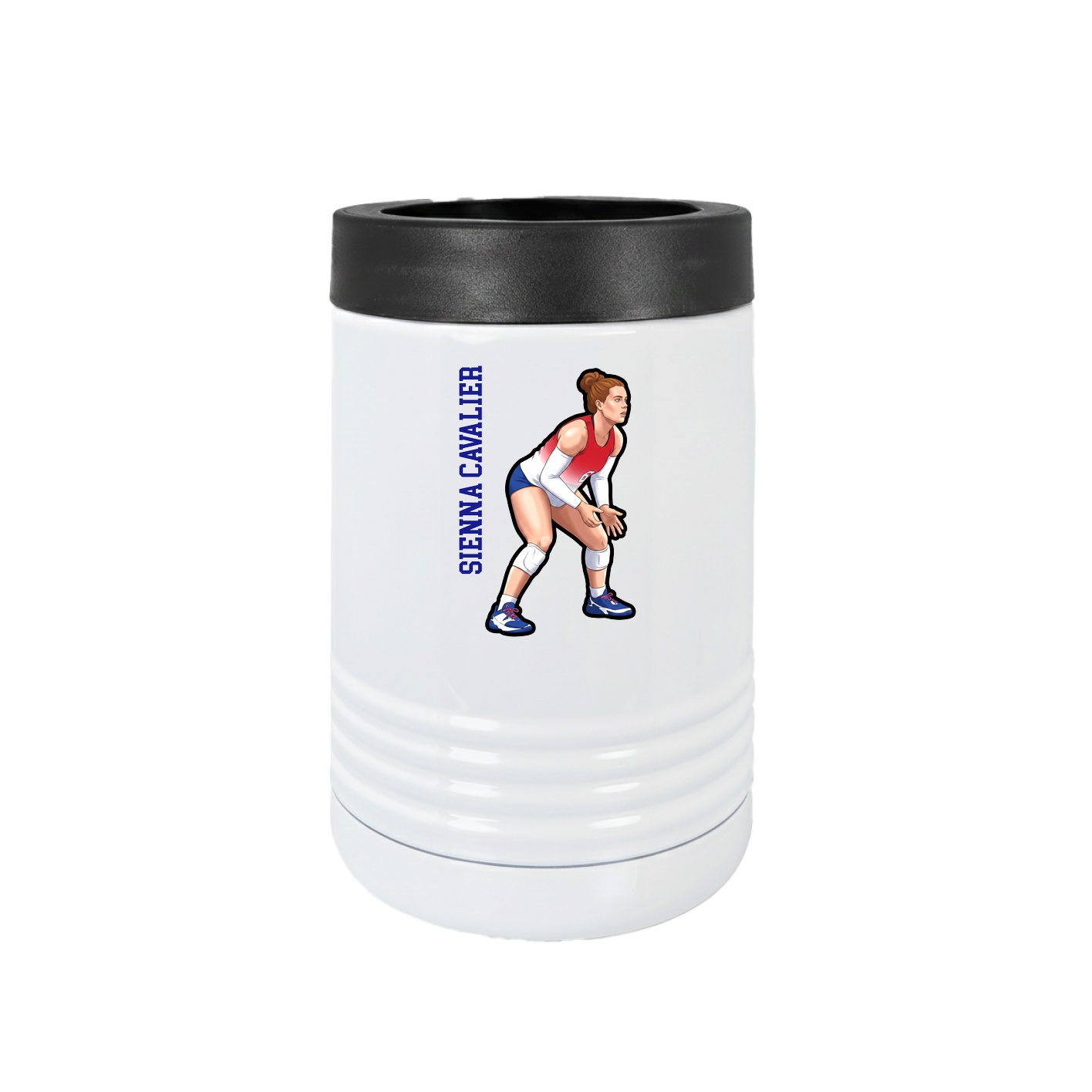 Beverage Holder — Name Vertical in White
