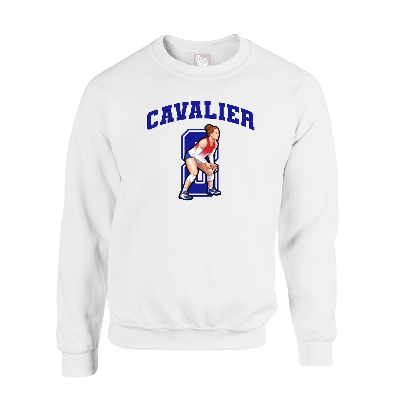 Fleece Crew — Number in White