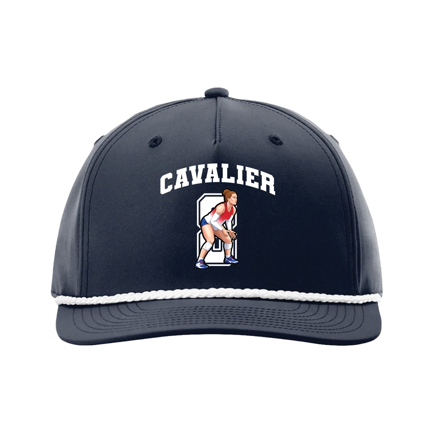 Five-Panel Classic Rope Cap — Number in Navy