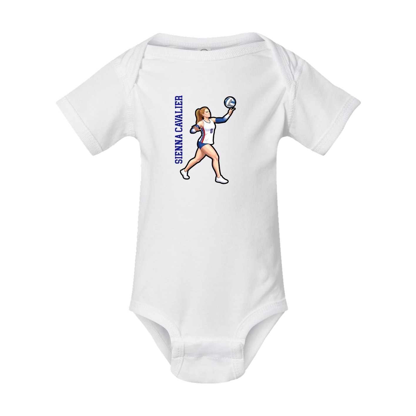 Baby Onesie — Name Vertical in White