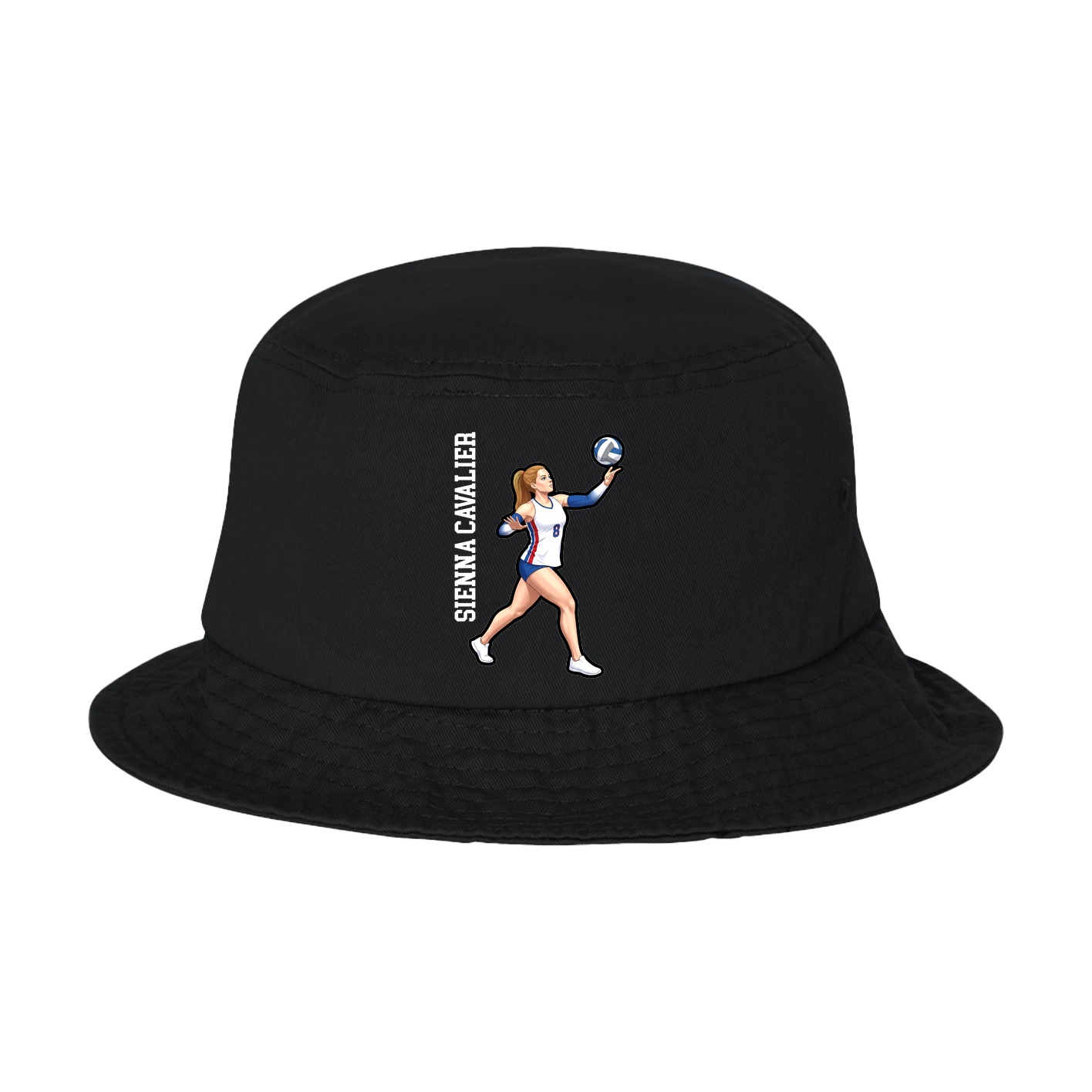 Bucket Cap — Name Vertical in Black