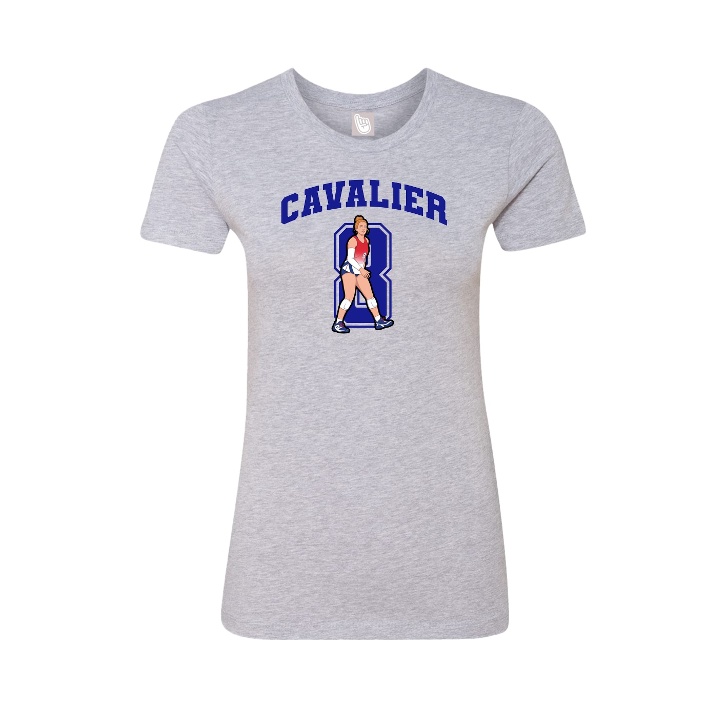 Fitted Women's Tee — Number in Grey