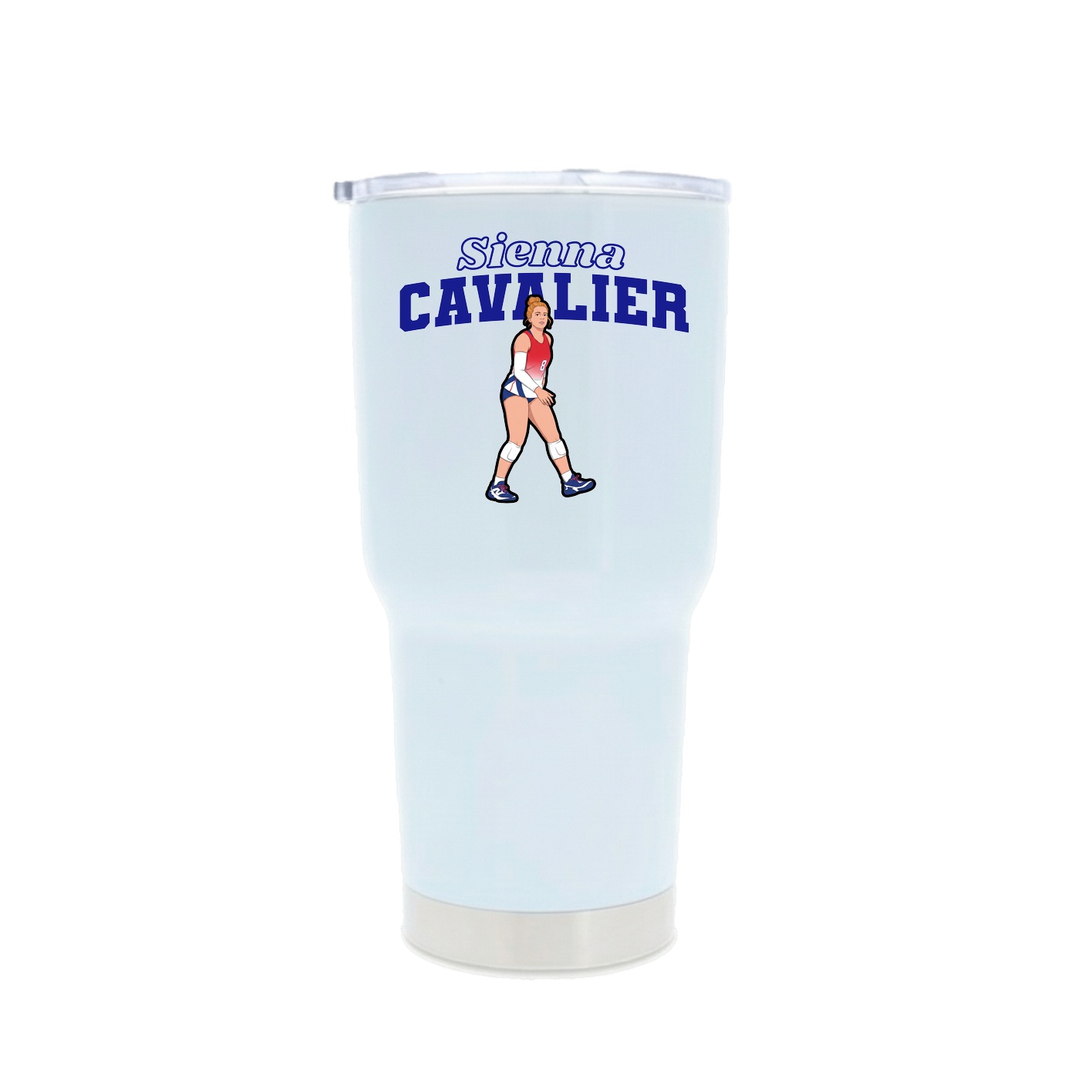 30oz Stainless Steel Tumbler — Name Arch in White