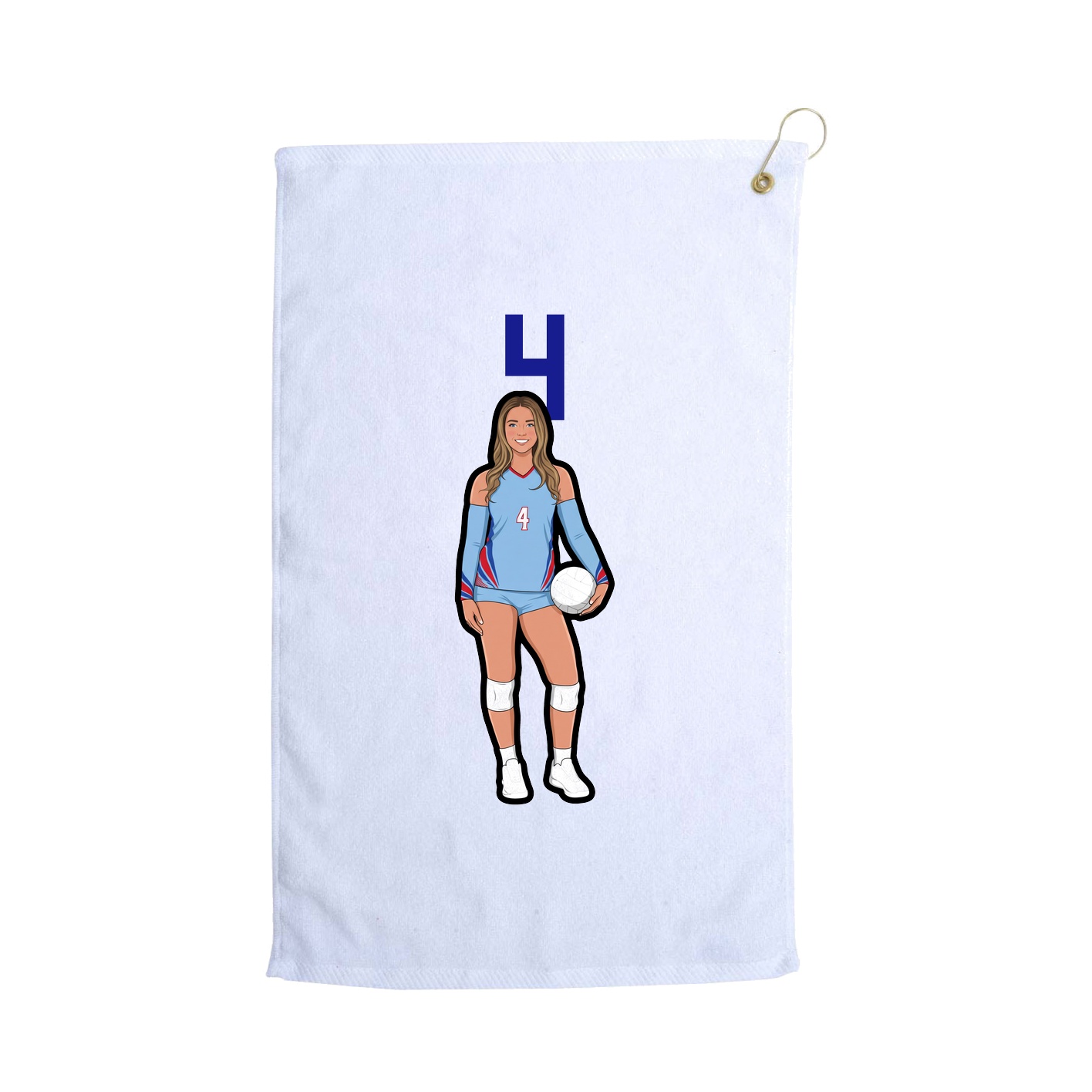 Golf Towel — Number Top in White