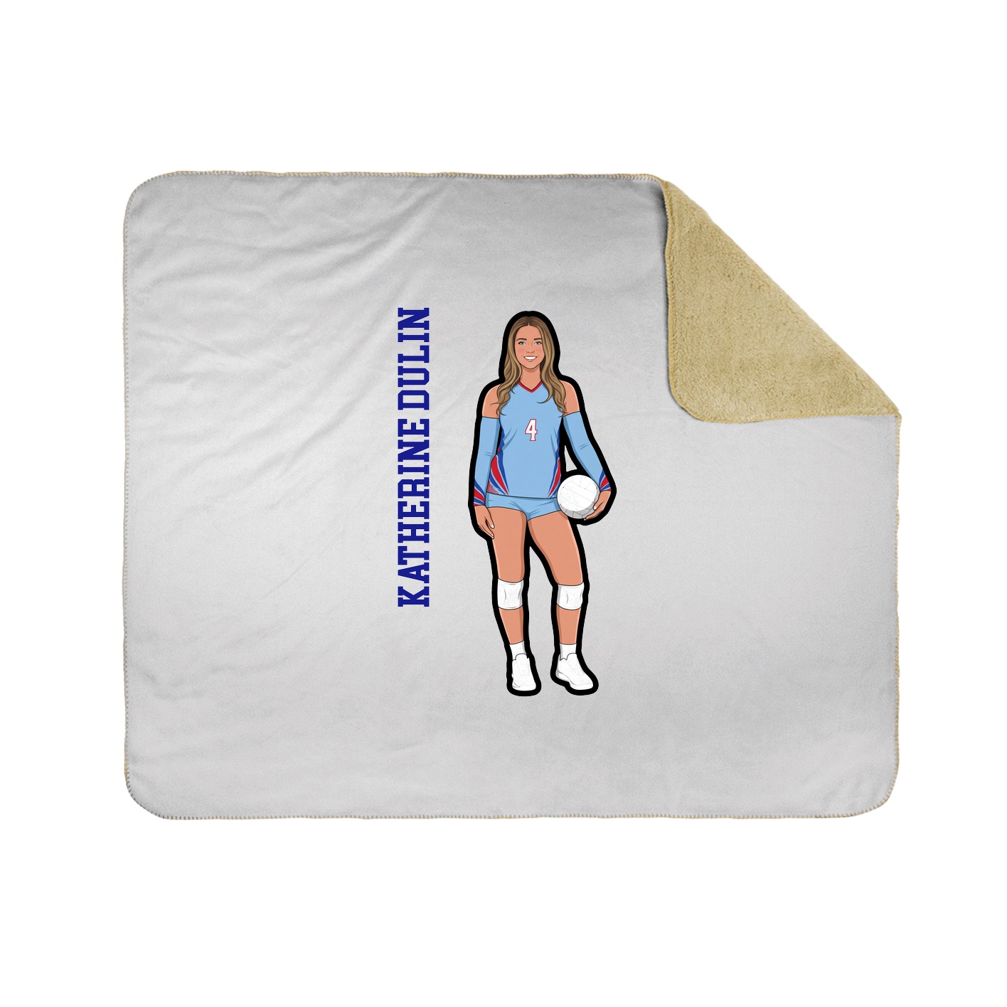 Throw Blanket — Name Vertical in White