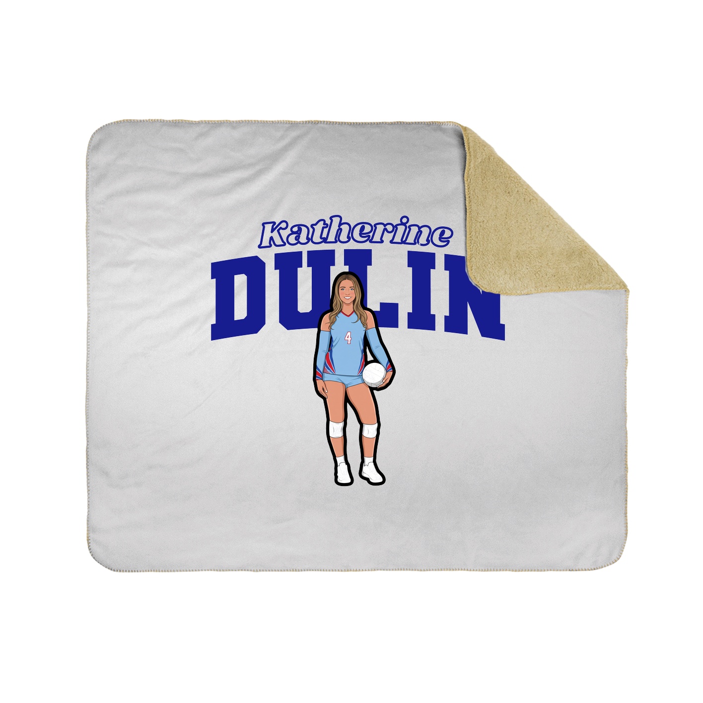 Throw Blanket — Name Arch in White
