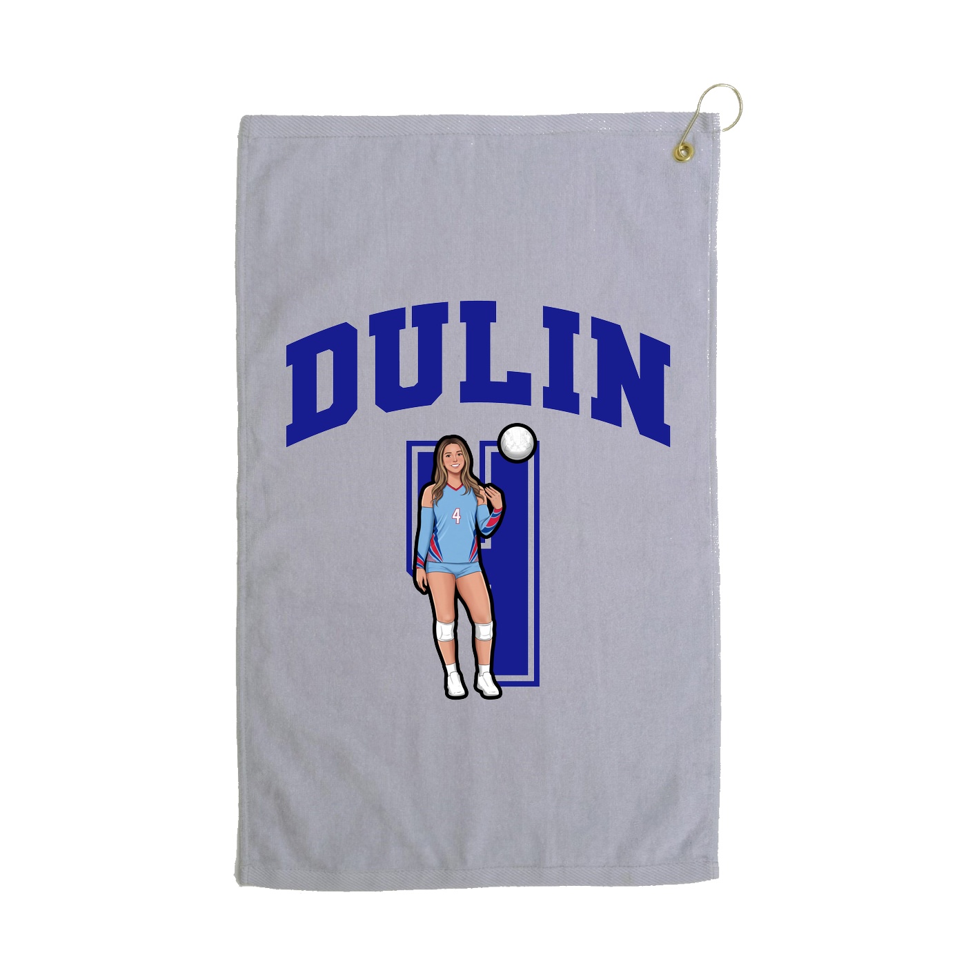 Golf Towel — Number in Grey