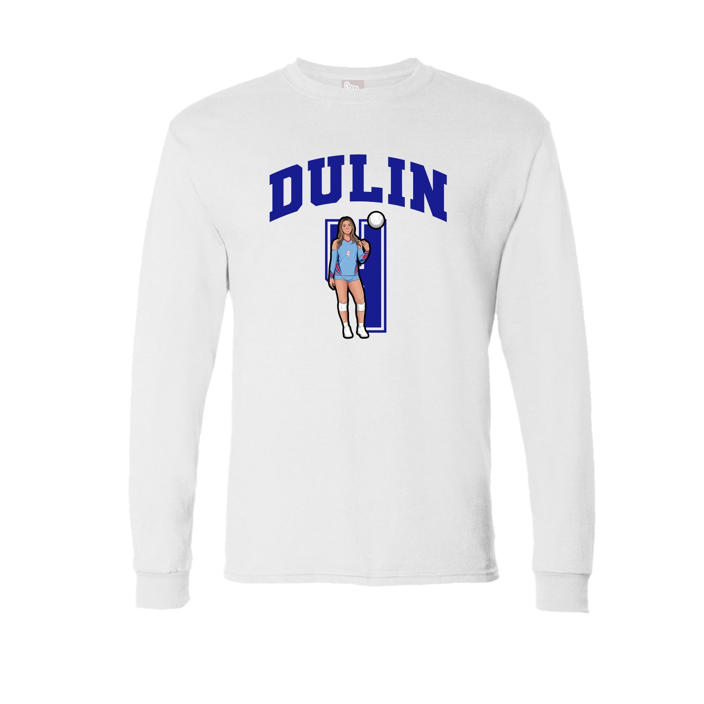 Long Sleeve Tee — Number in White