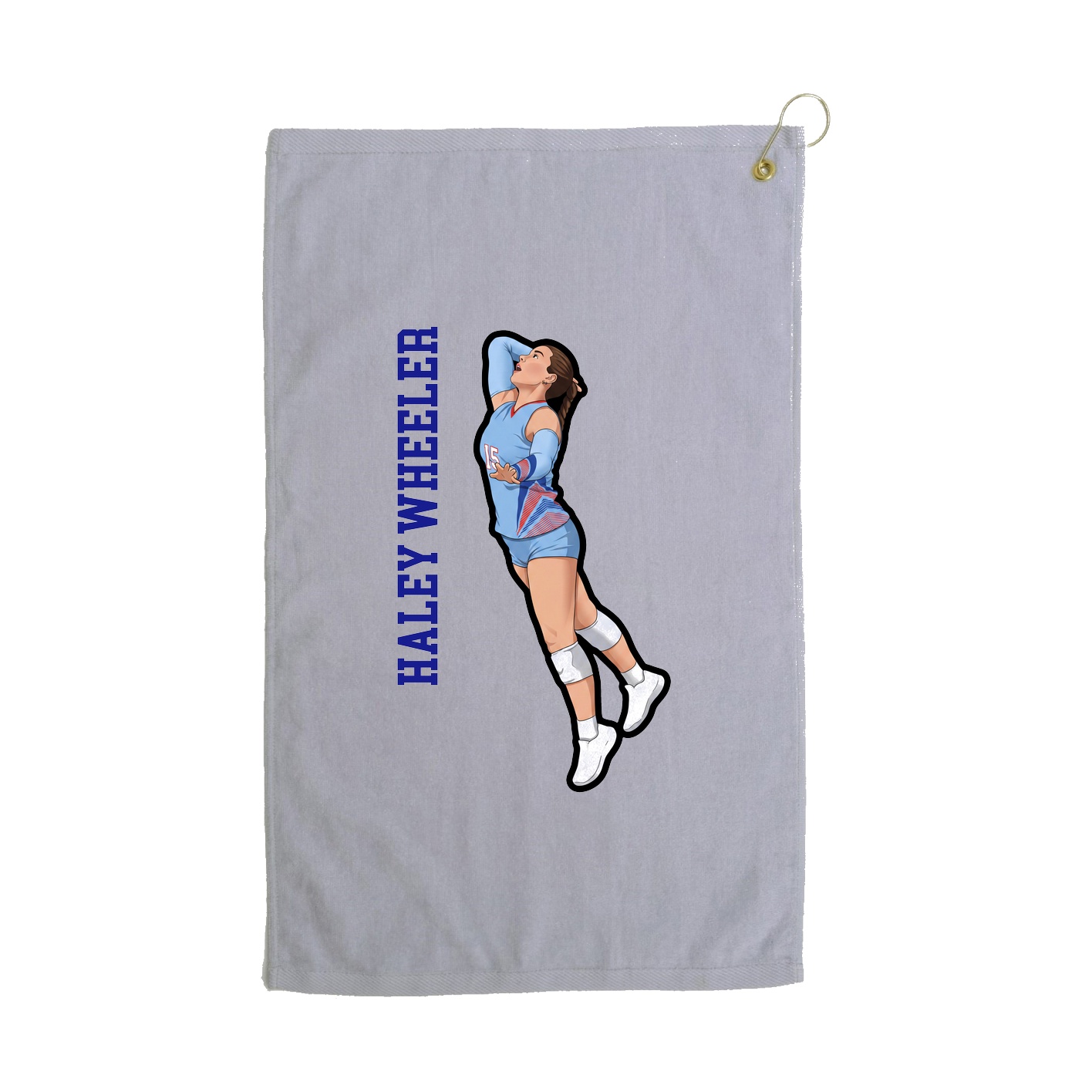 Golf Towel — Name Vertical in Grey