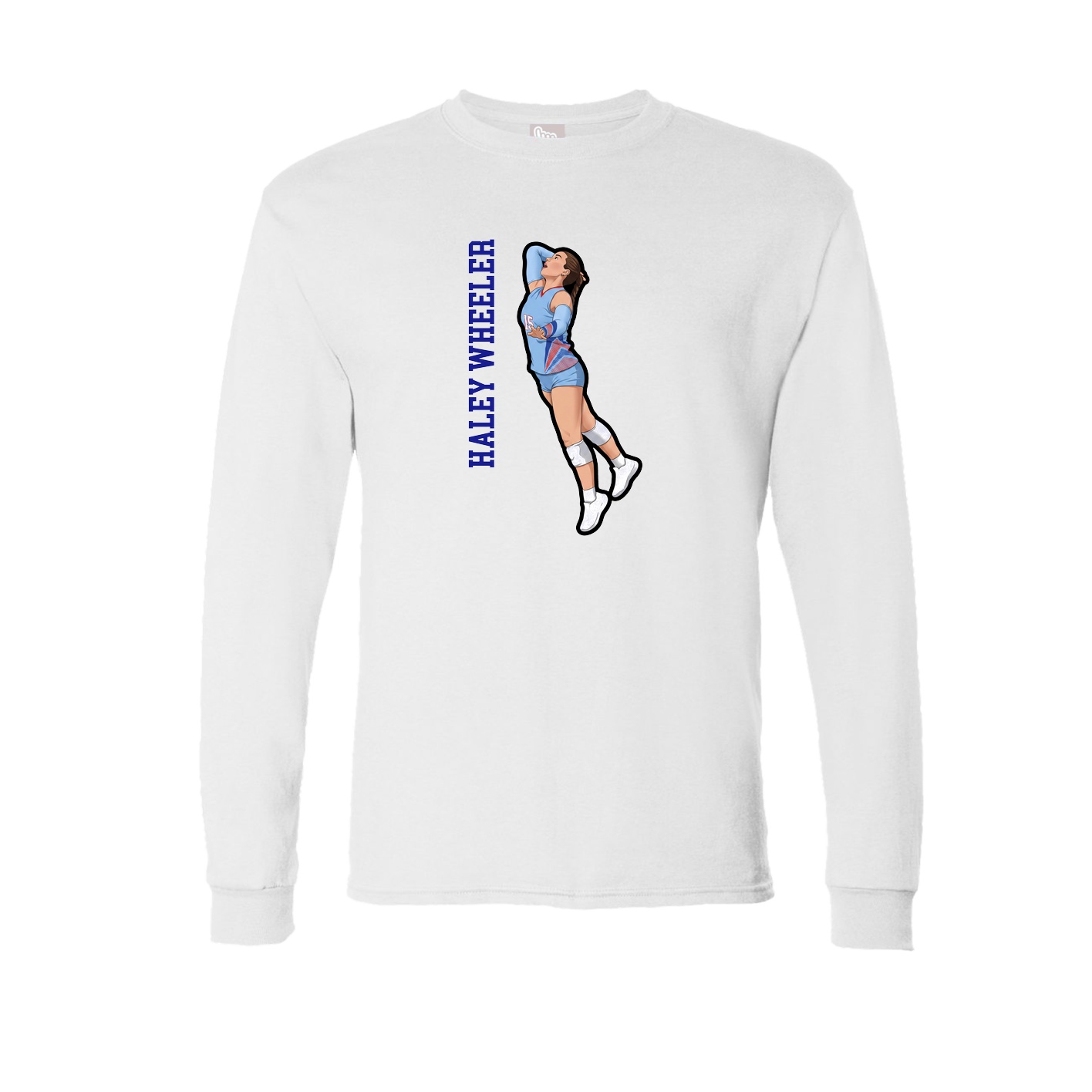 Long Sleeve Tee — Name Vertical in White