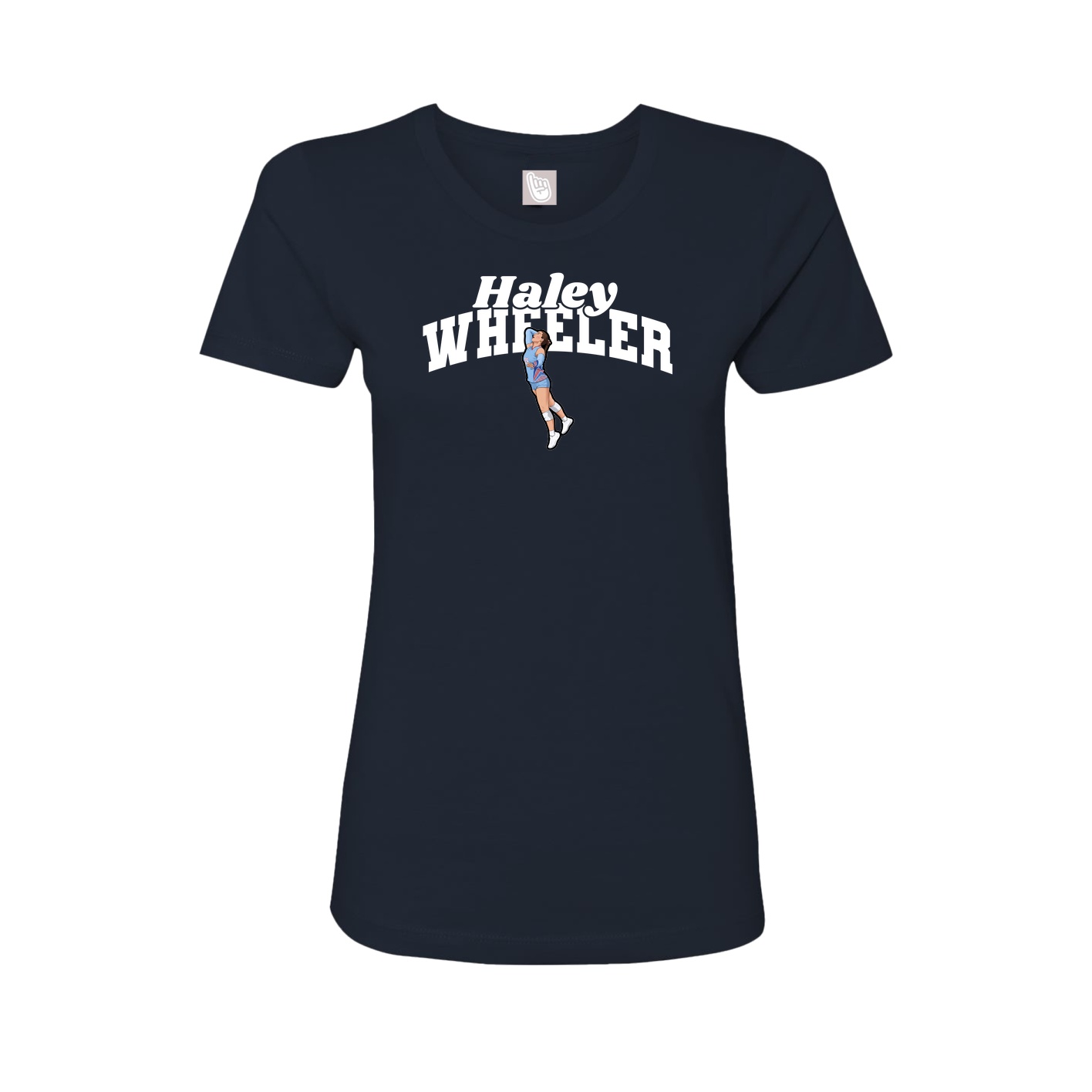 Fitted Women's Tee — Signature Arch in Navy