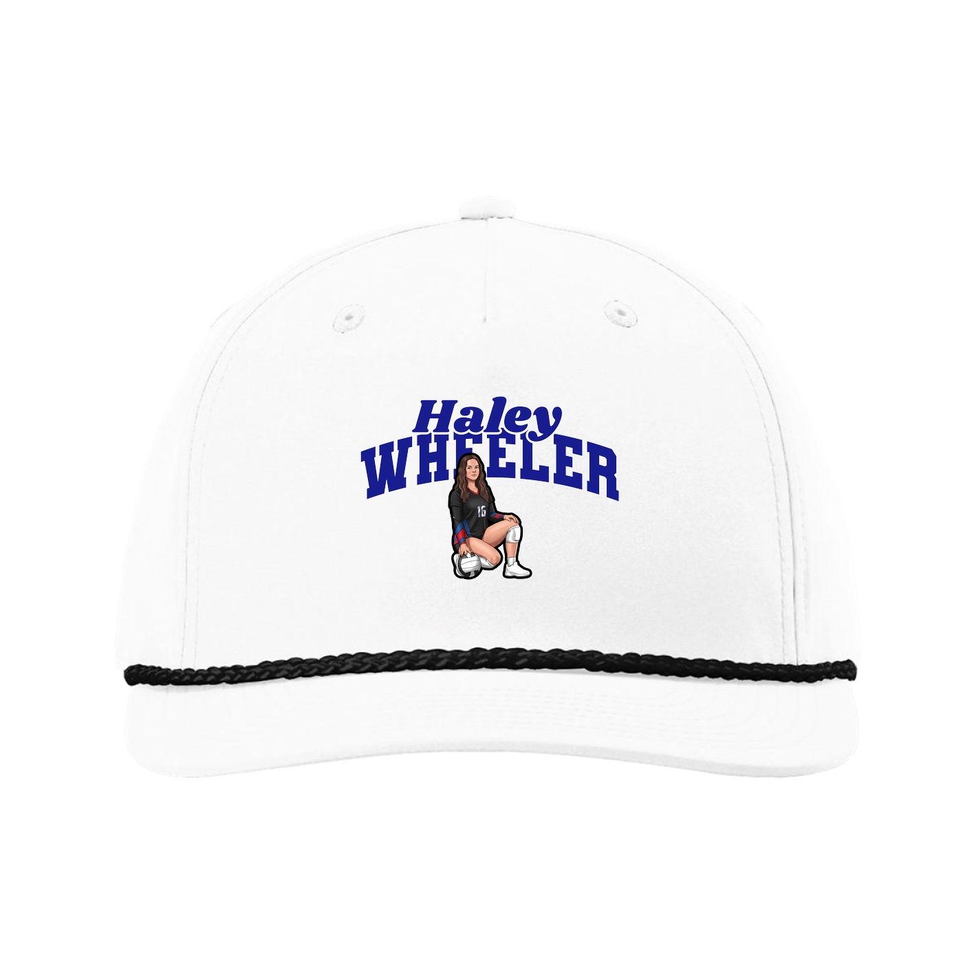 Five-Panel Classic Rope Cap — Signature Arch in White