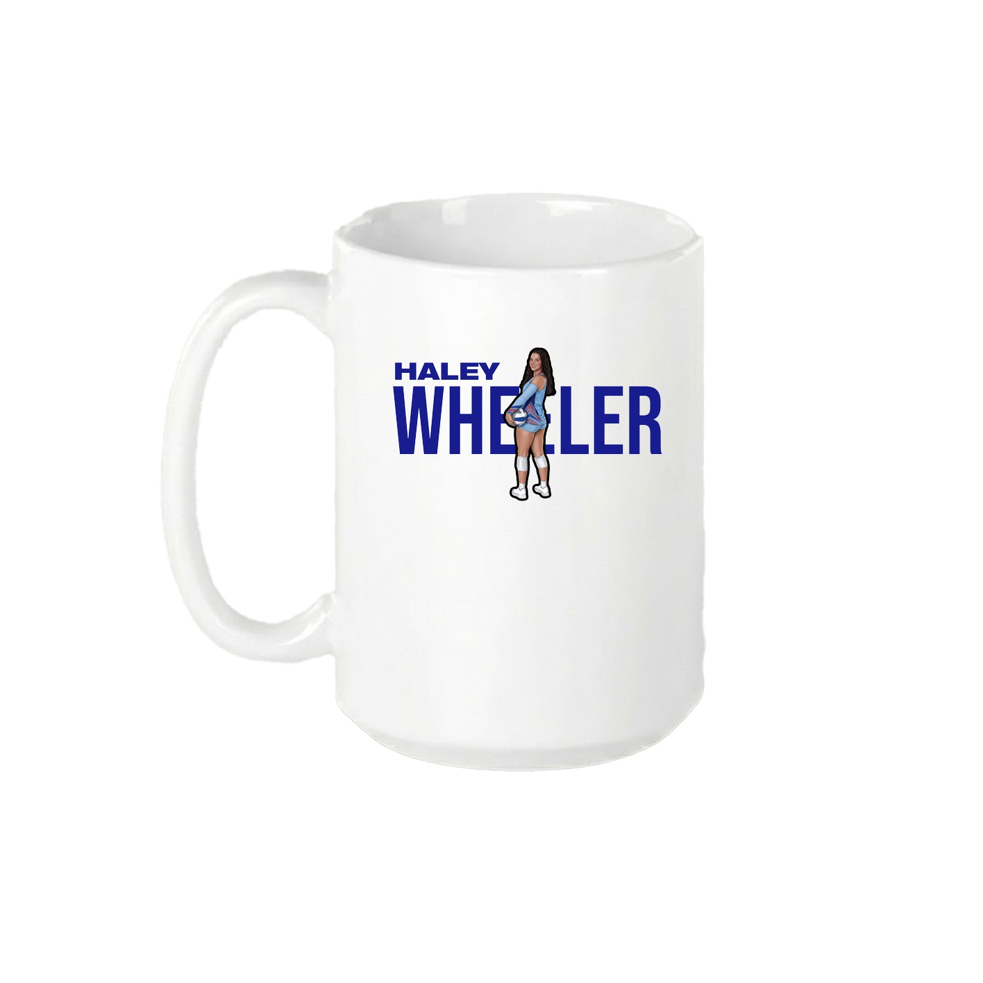 15oz Coffee Mug — Player Name in White