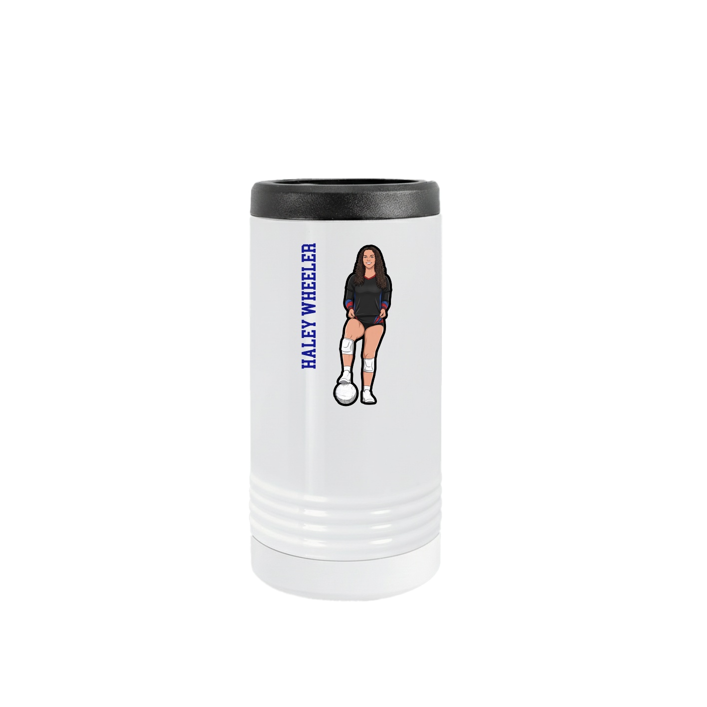 Slim Beverage Holder — Name Vertical in White