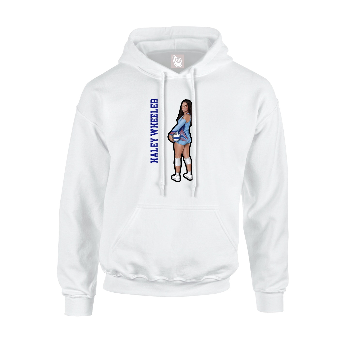 Youth Hoodie — Name Vertical in White