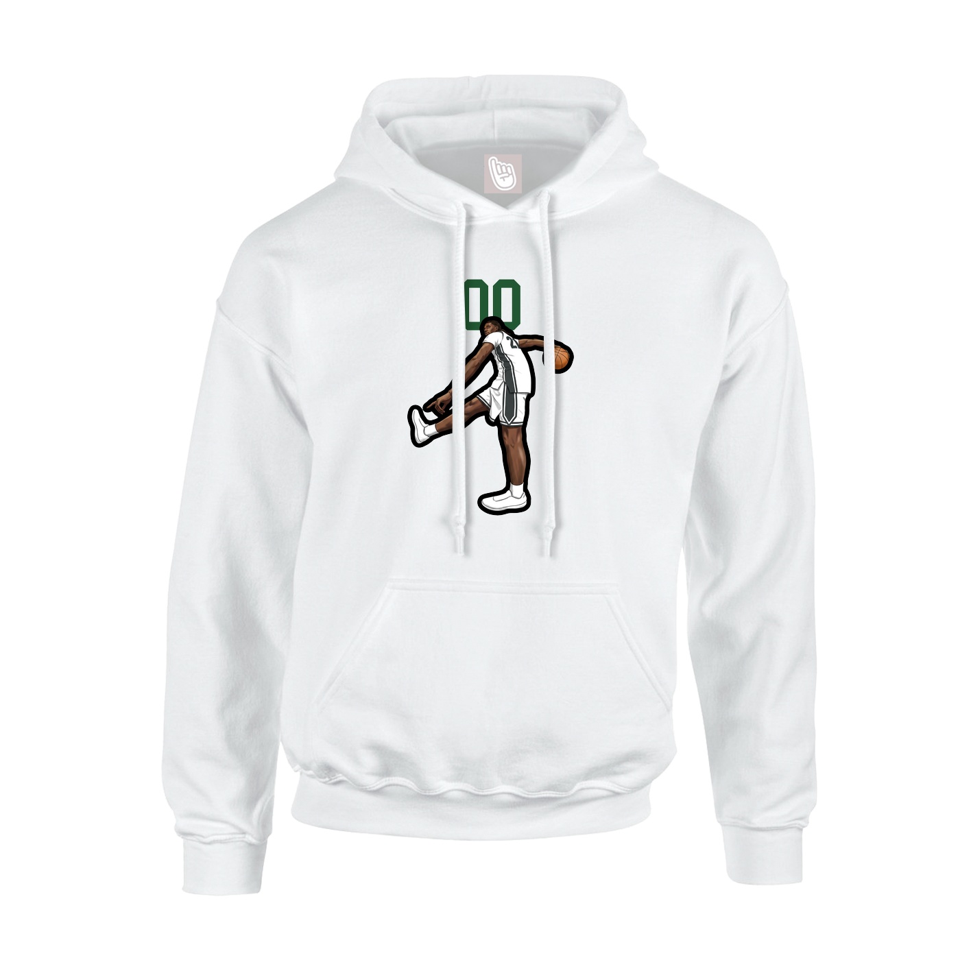 Youth Hoodie — Number Top in White