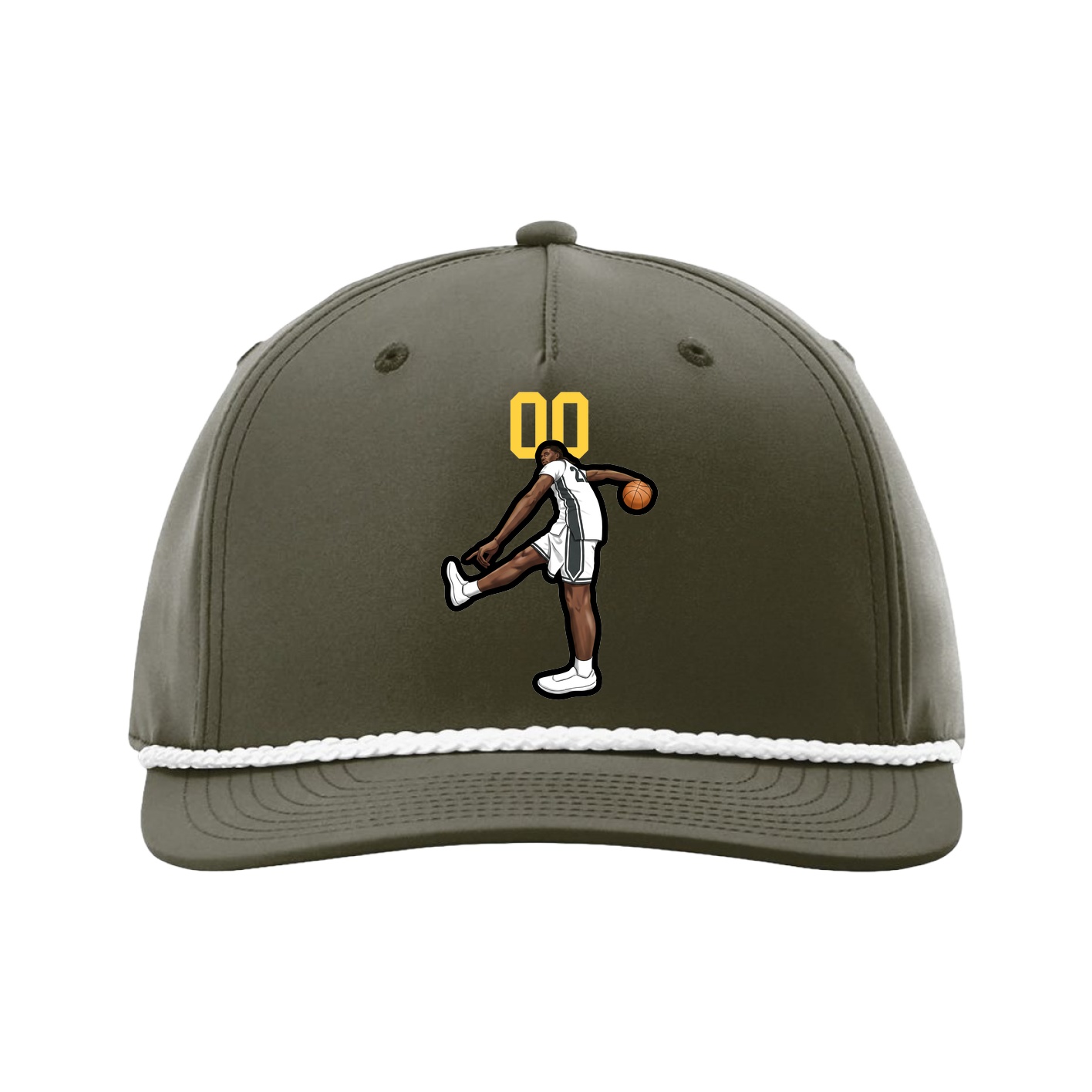 Five-Panel Classic Rope Cap — Number Top in Green