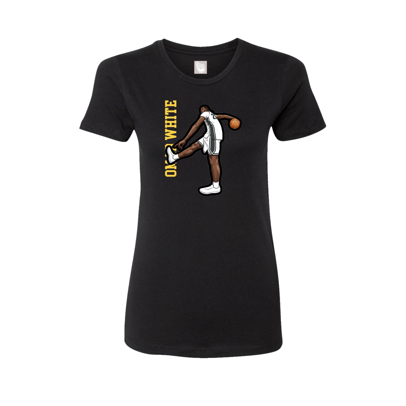 Womens Tee — Name Vertical in Black
