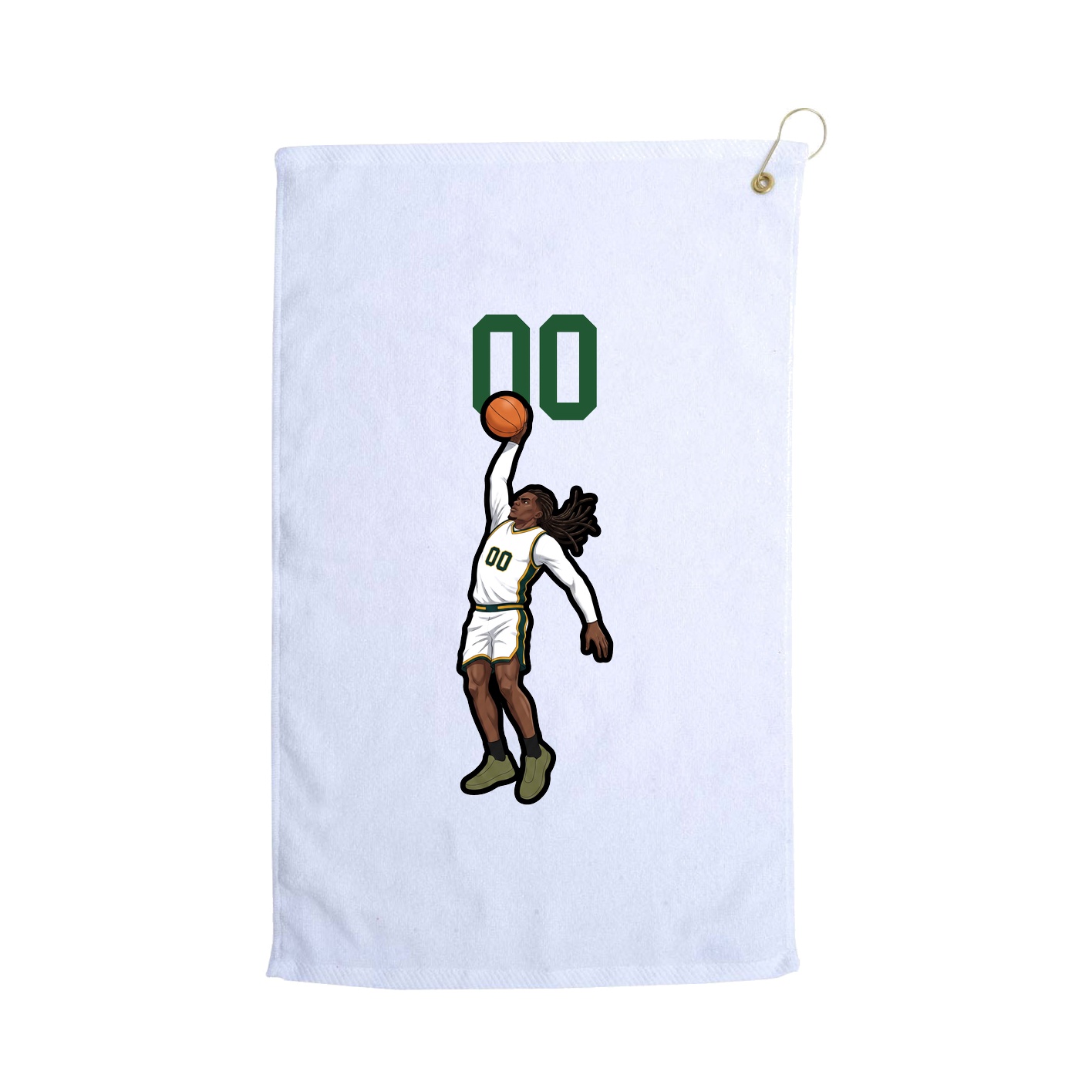 Golf Towel — Number Top in White