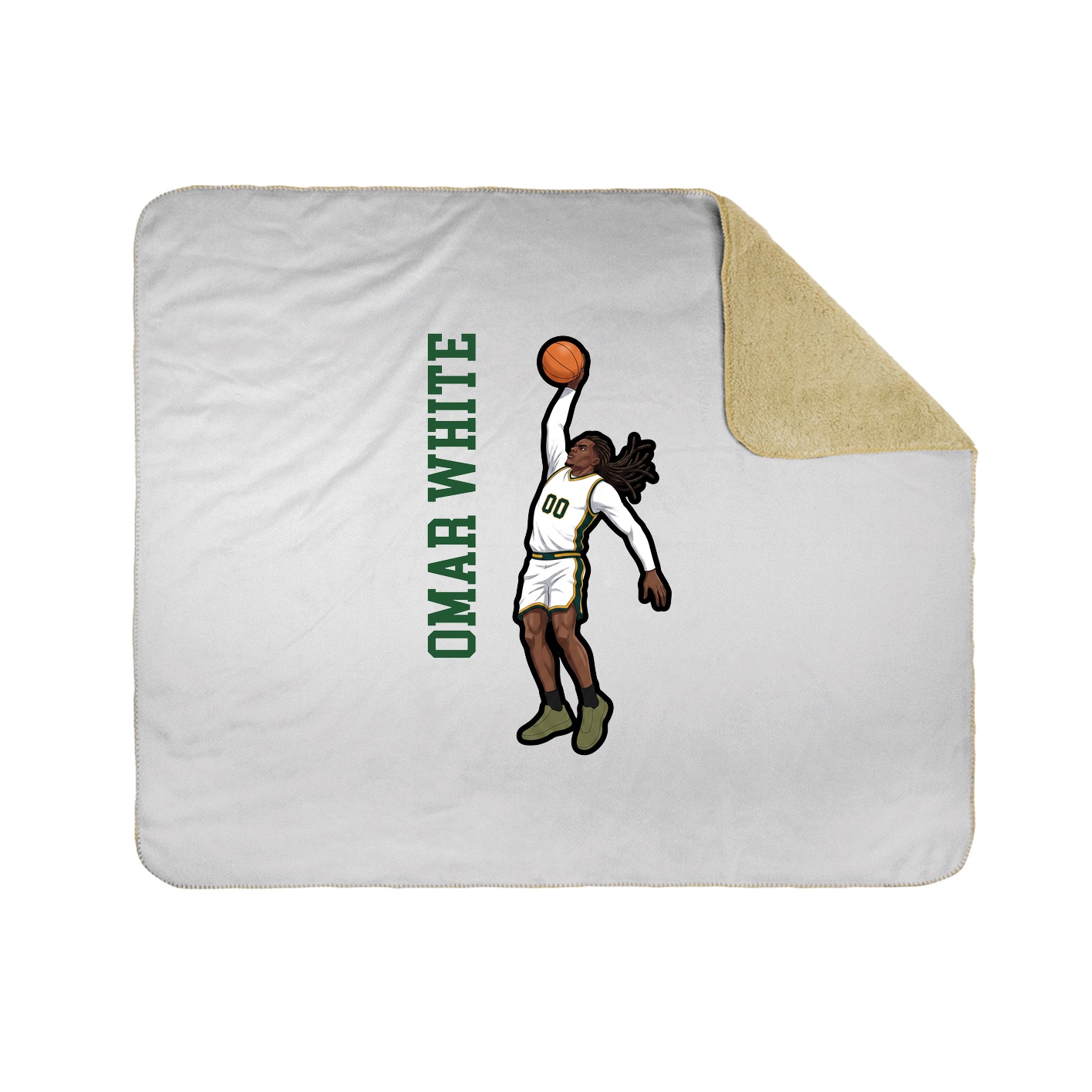 Throw Blanket — Name Vertical in White