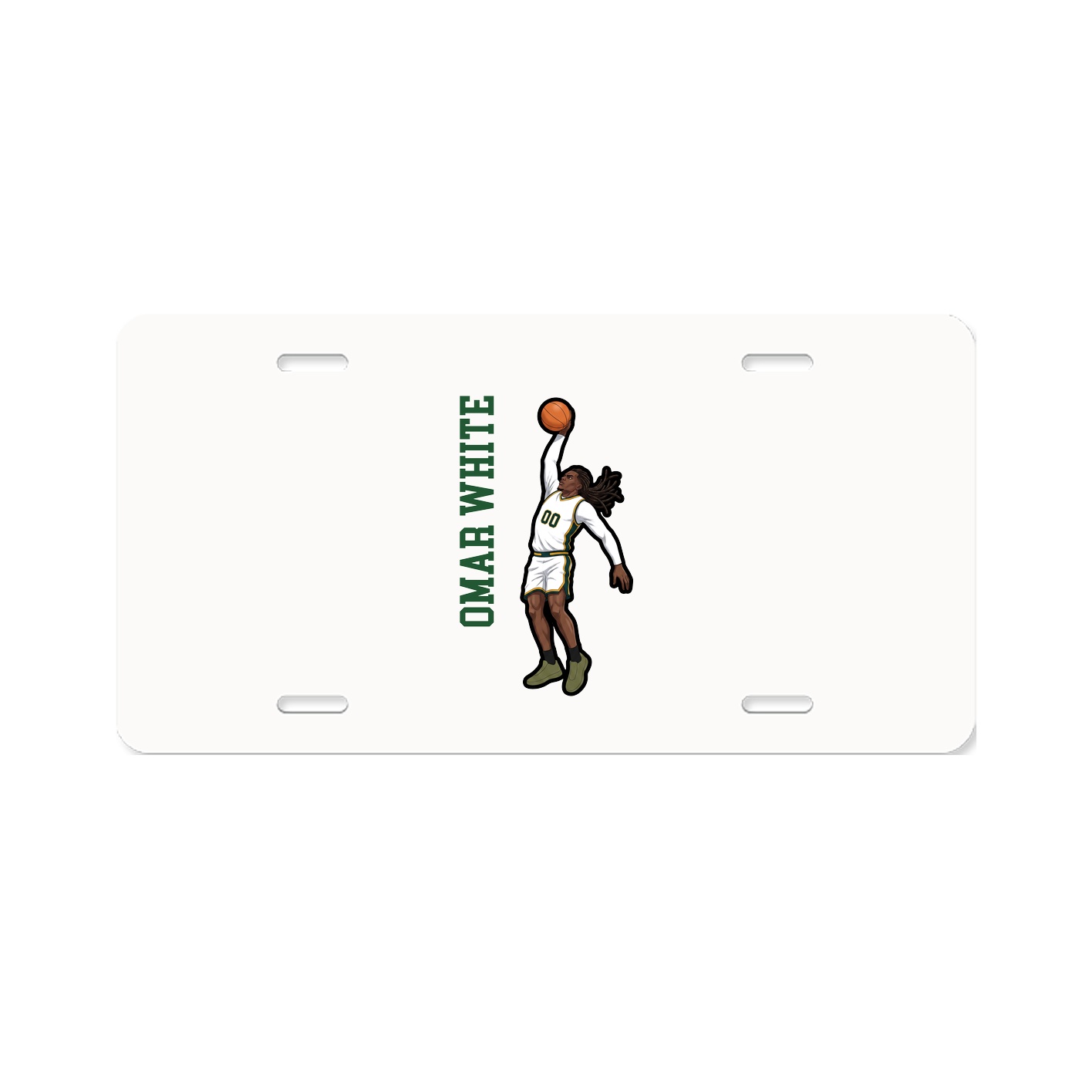 License Plate — Name Vertical in Classic