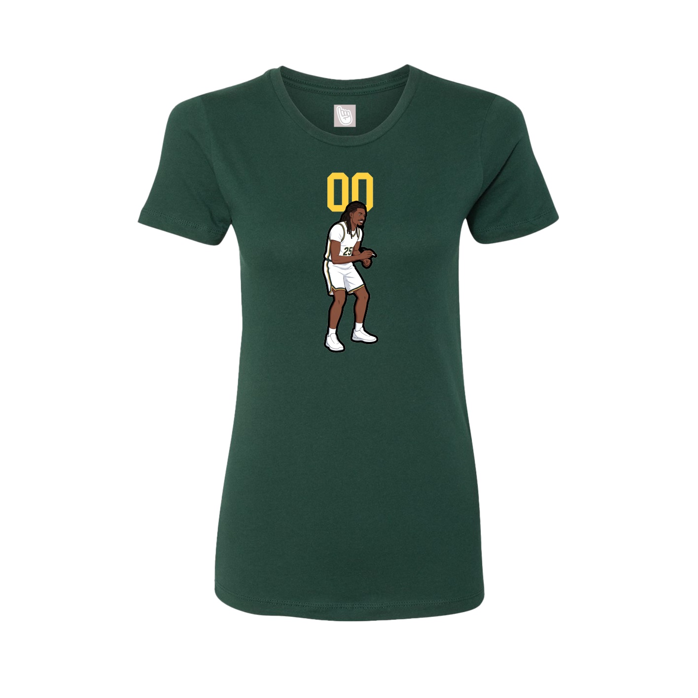 Fitted Women's Tee — Number Top in Green