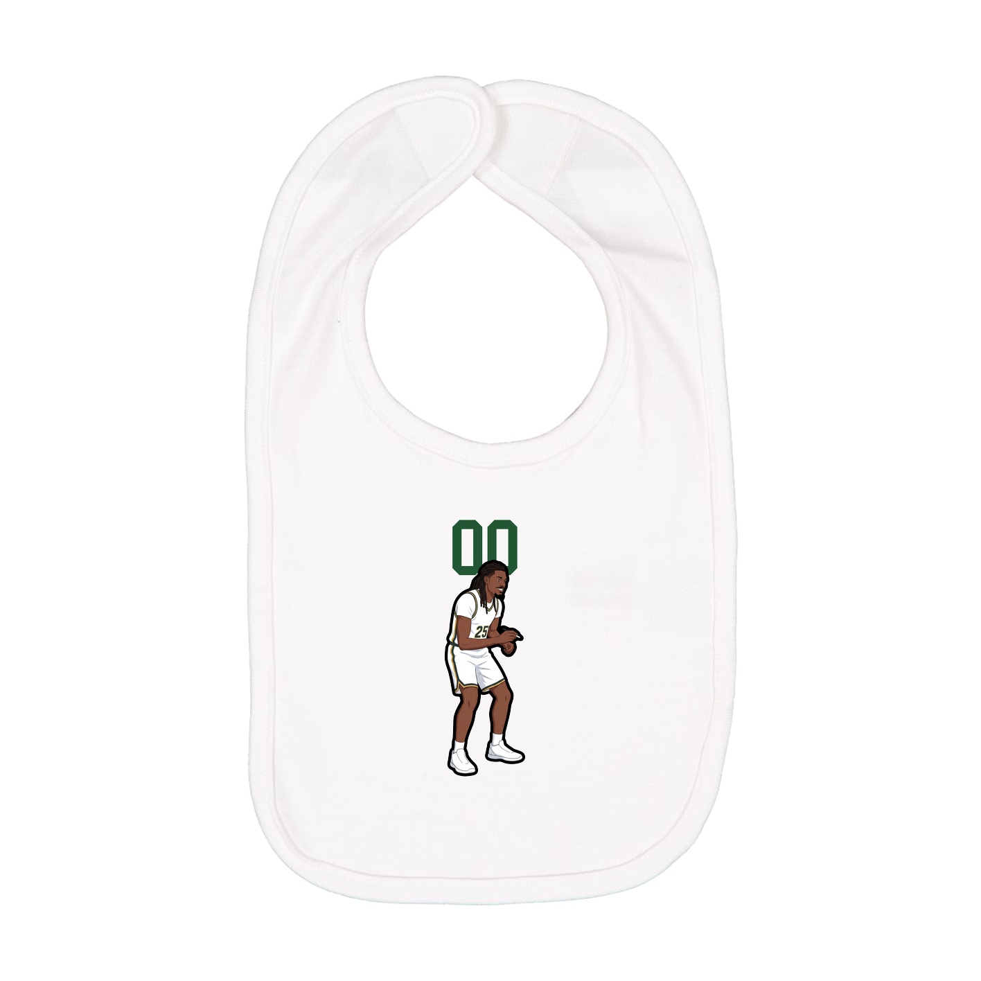 Infant Bib — Number Top in White