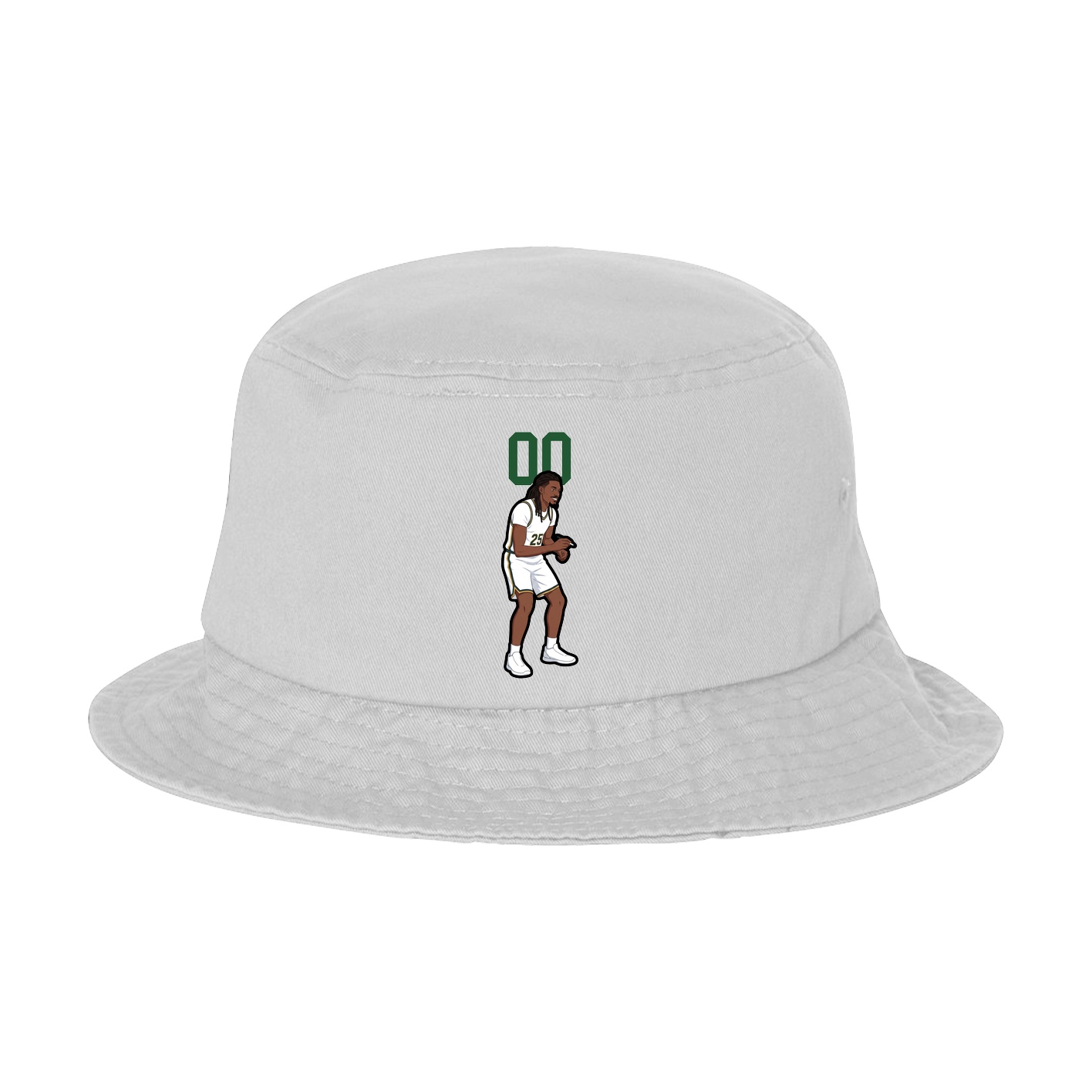 Bucket Cap — Number Top in White