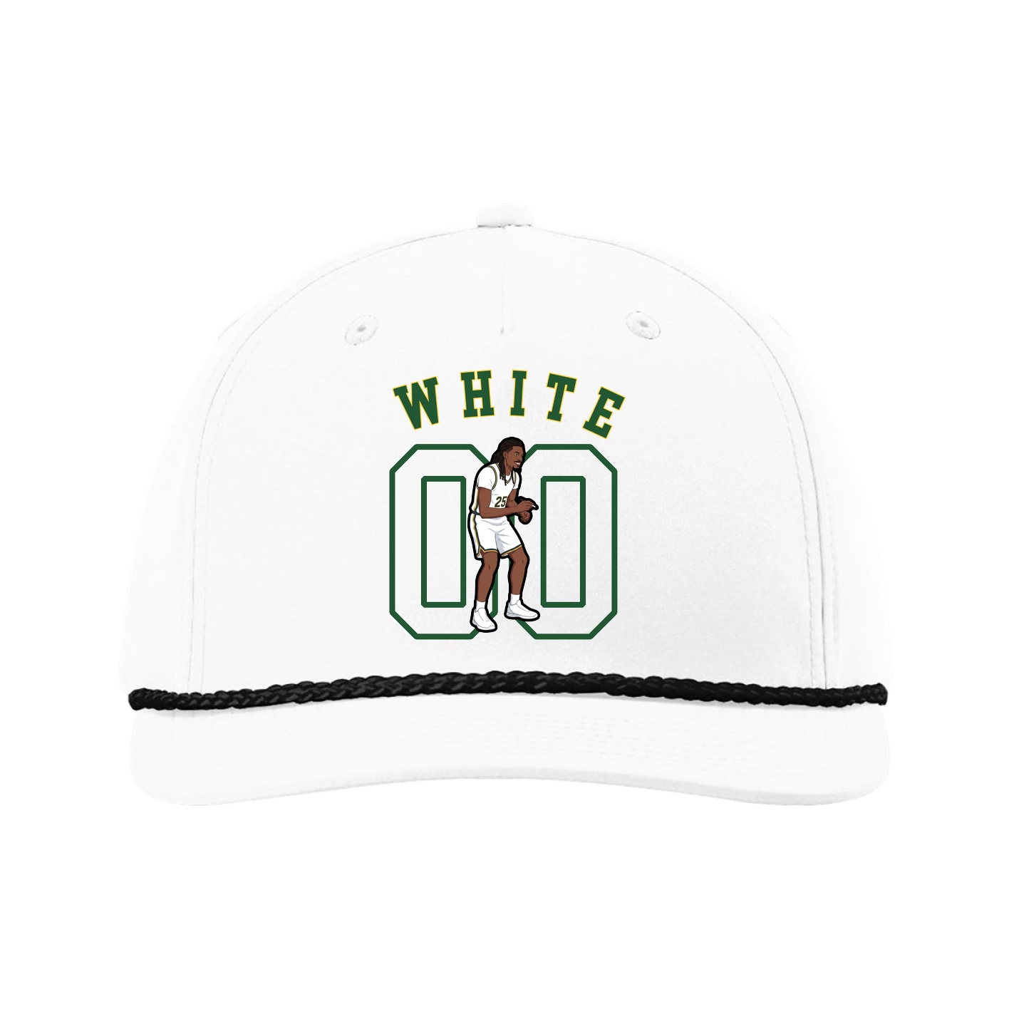 Five-Panel Classic Rope Cap — Shirsey Arch in White