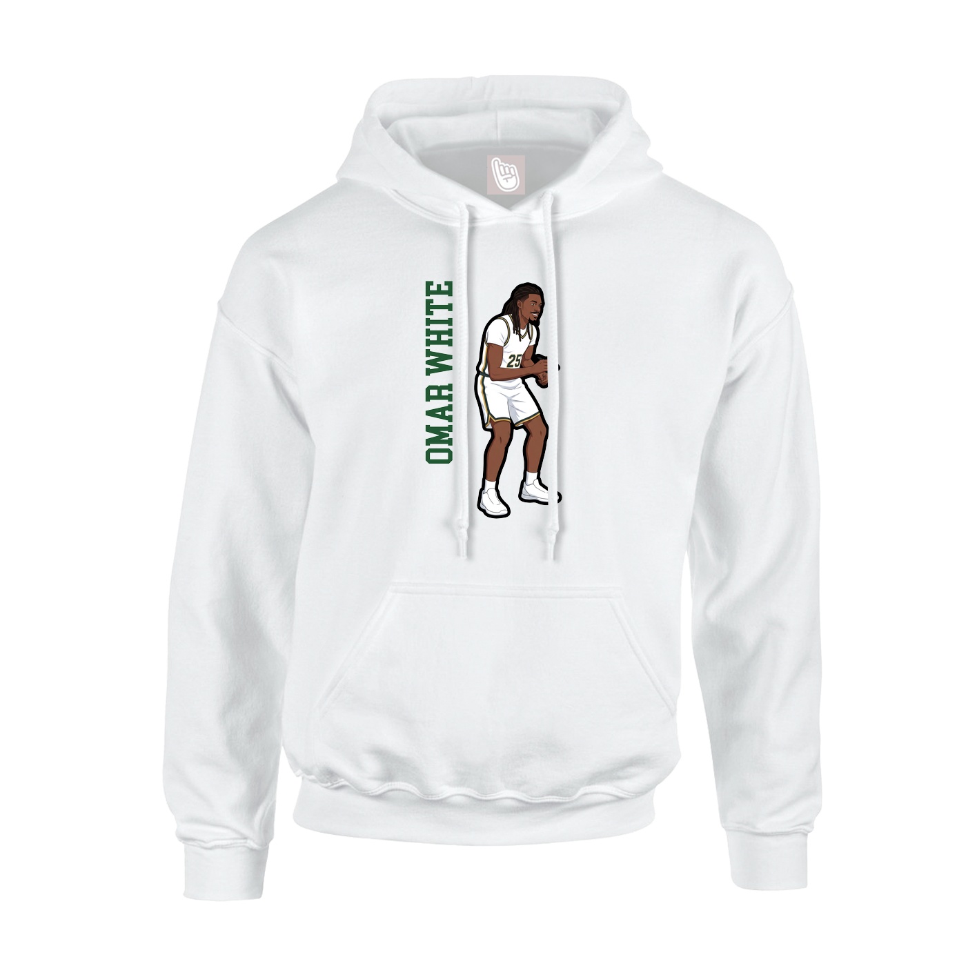 Youth Hoodie — Name Vertical in White